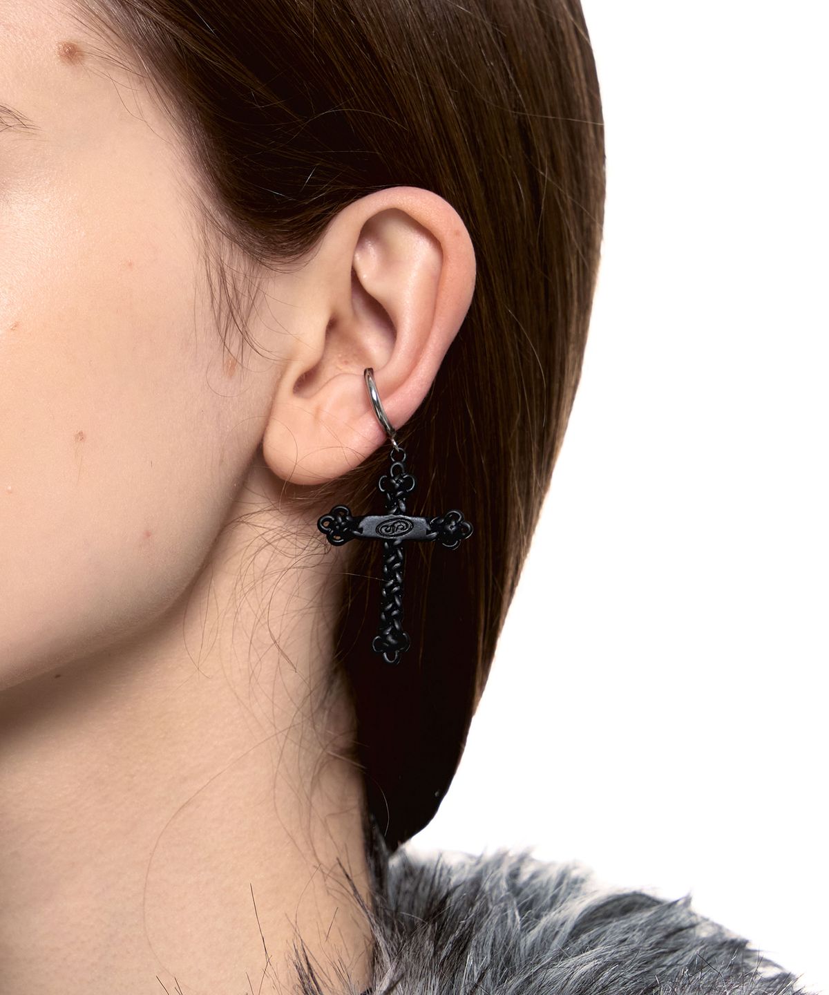 센티멍(SENTIMENTS) NO.474 [BLACK] KONT CROSS EARRING