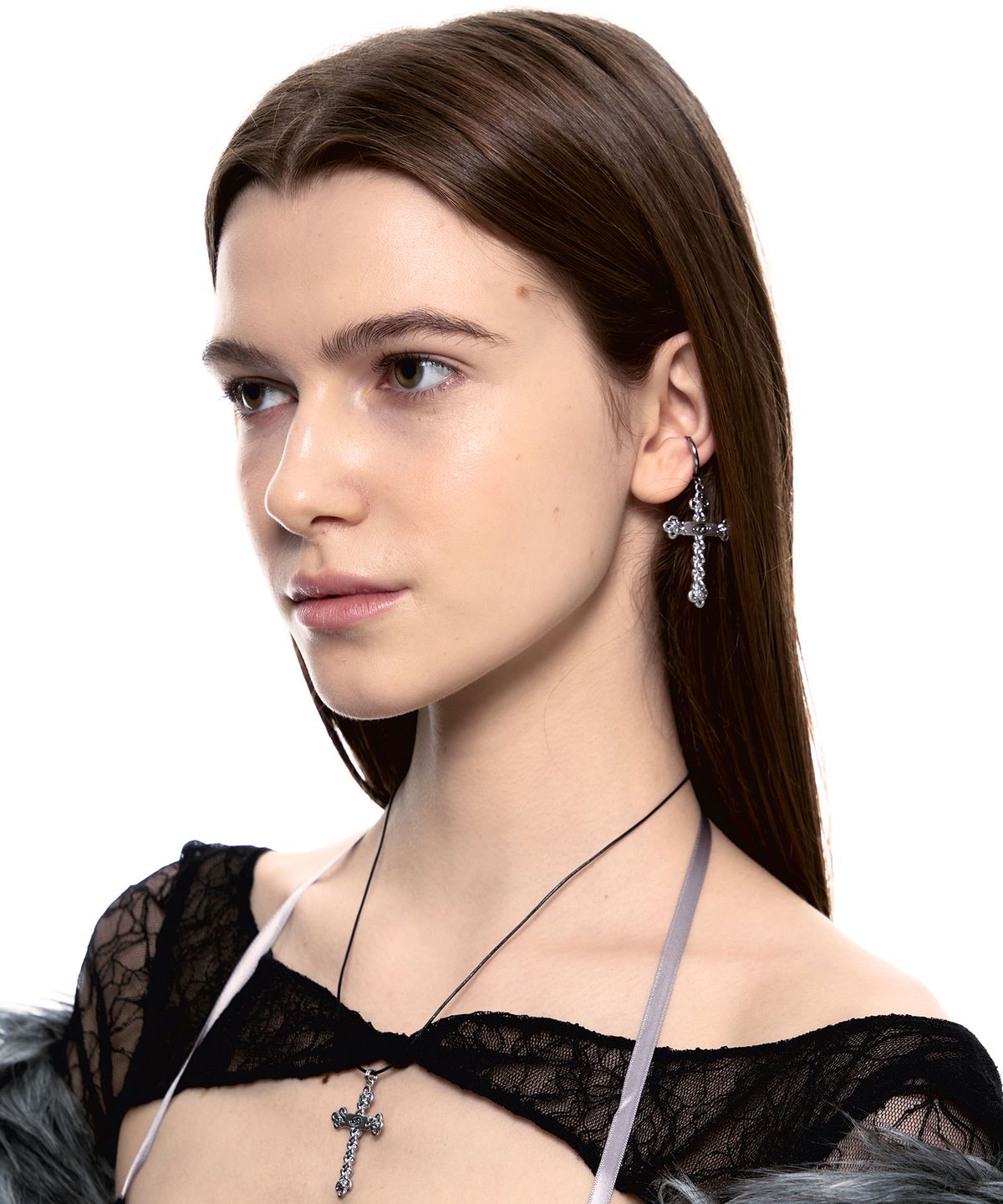 센티멍(SENTIMENTS) NO.474 [SILVER] KONT CROSS EARRING