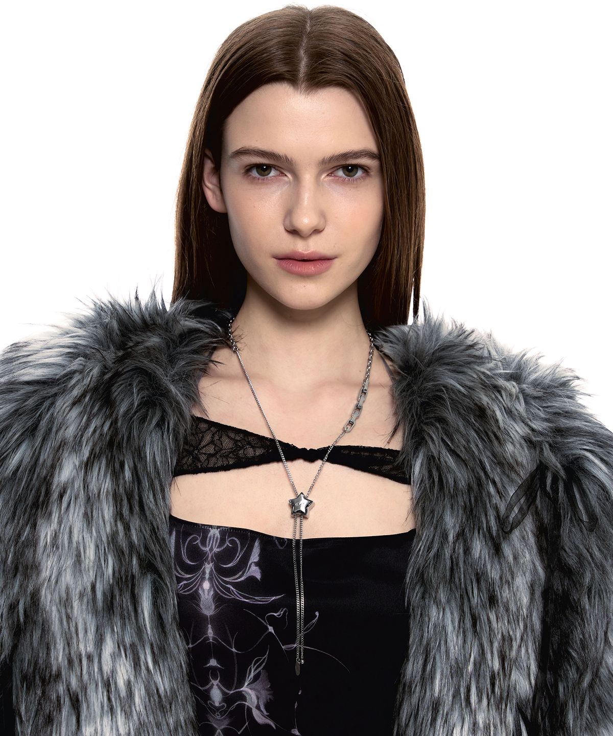 센티멍(SENTIMENTS) NO.479 [SILVER] STAR CODE LOCK MIX CHAIN NECKLACE