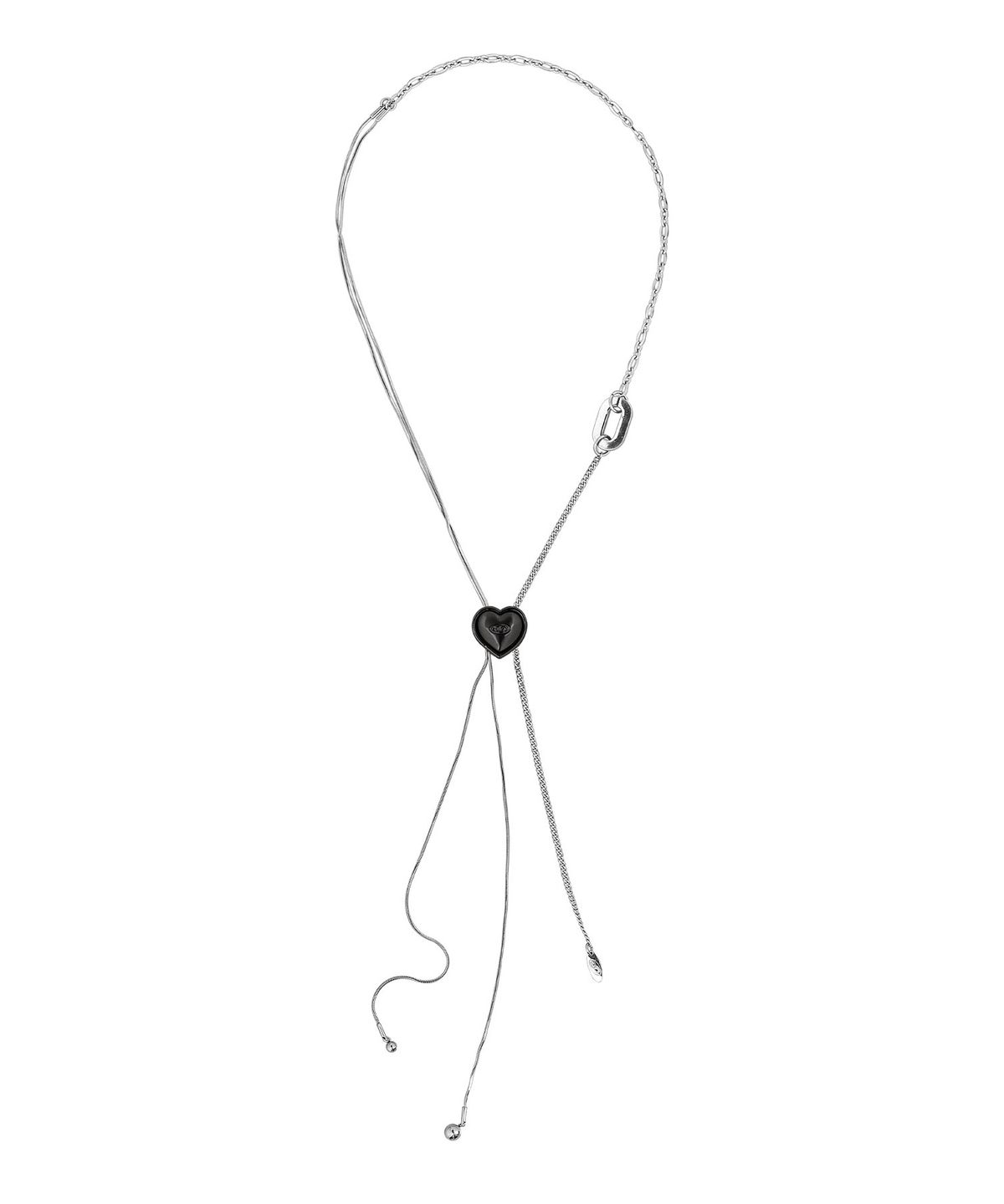 센티멍(SENTIMENTS) NO.480 [BLACK] HEART CODE LOCK CHAIN NECKLACE