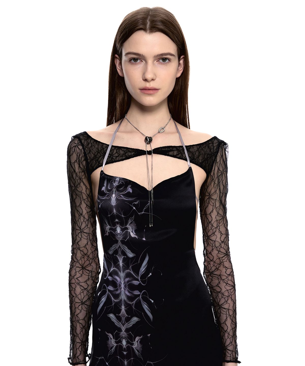 센티멍(SENTIMENTS) NO.480 [BLACK] HEART CODE LOCK CHAIN NECKLACE