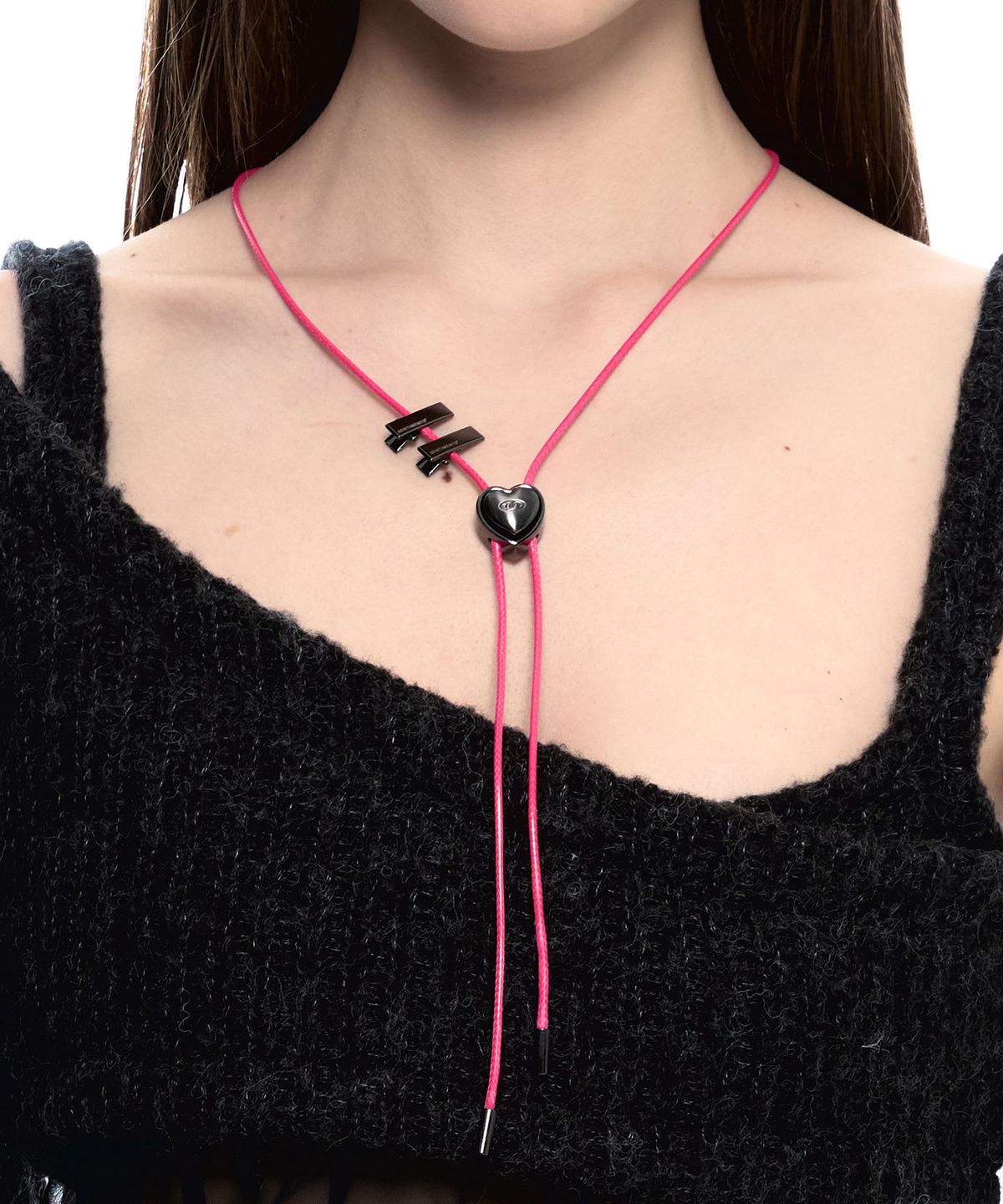 센티멍(SENTIMENTS) NO.483 [BLACK] HEART CODE LOCK NECKLACE