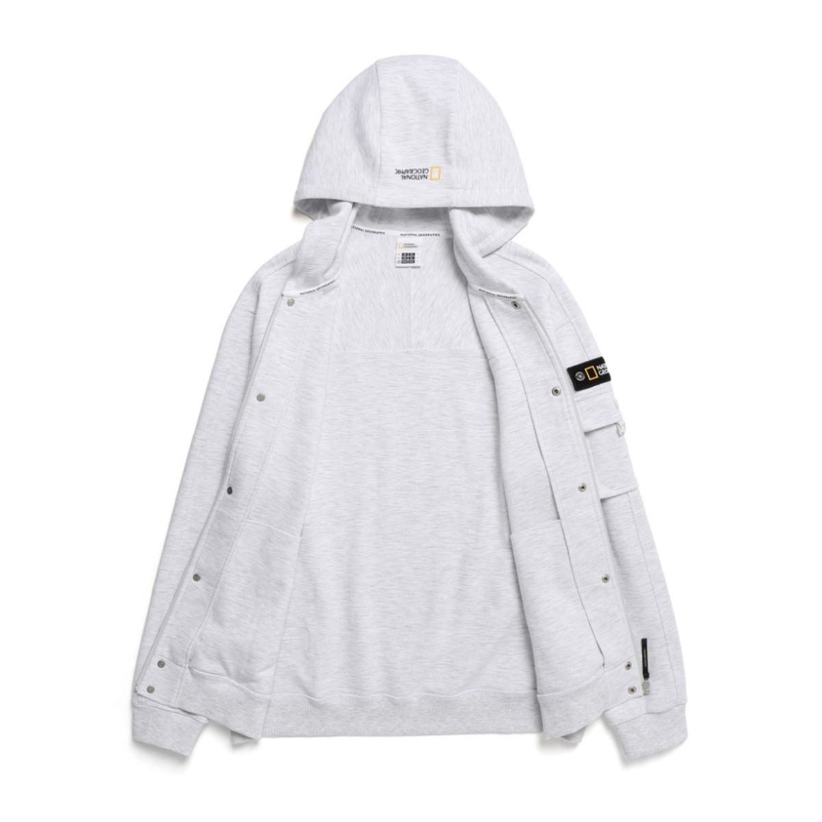 내셔널지오그래픽(NATIONALGEOGRAPHIC) N241MJP904 라르가 와펜 후드 집업 점퍼 M IVORY