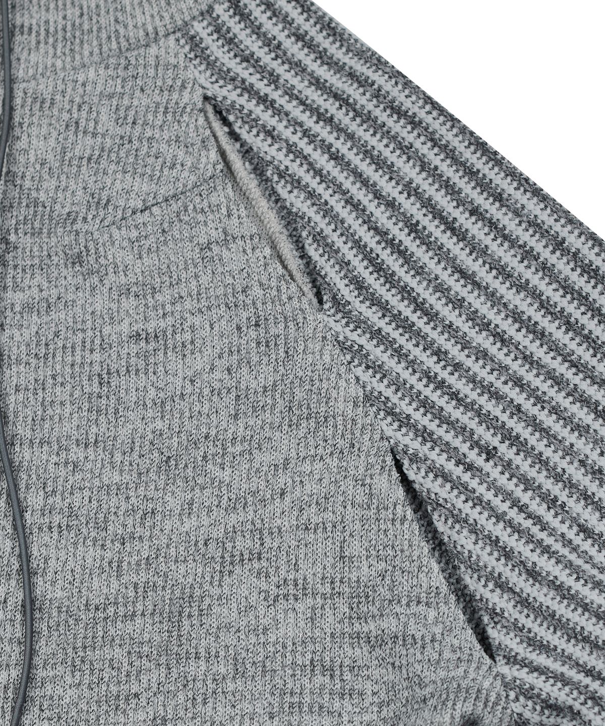 타입서비스(TYPESERVICE) Knitted Side Slit Hoodie [Gray]
