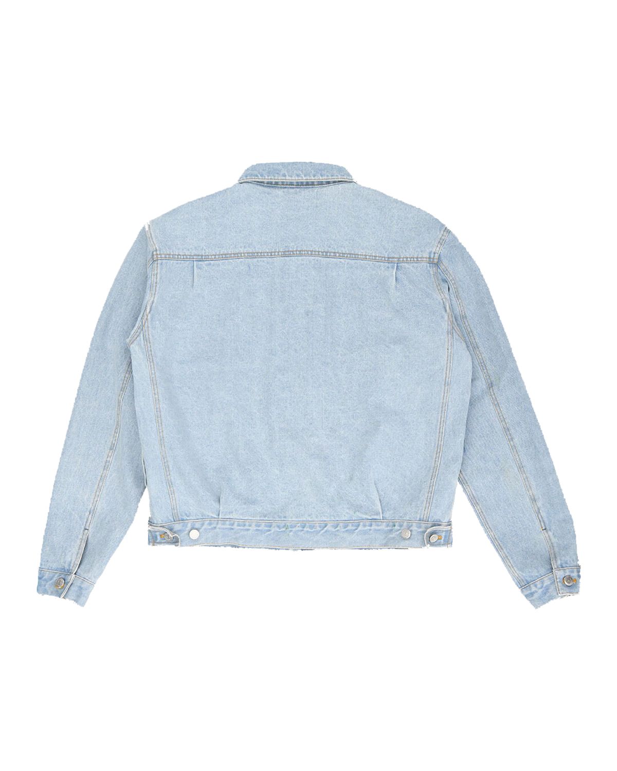 더뮤지엄비지터(THEMUSEUMVISITOR) SPRAYED CURVED ZIPPER DENIM JACKET (DENIM)