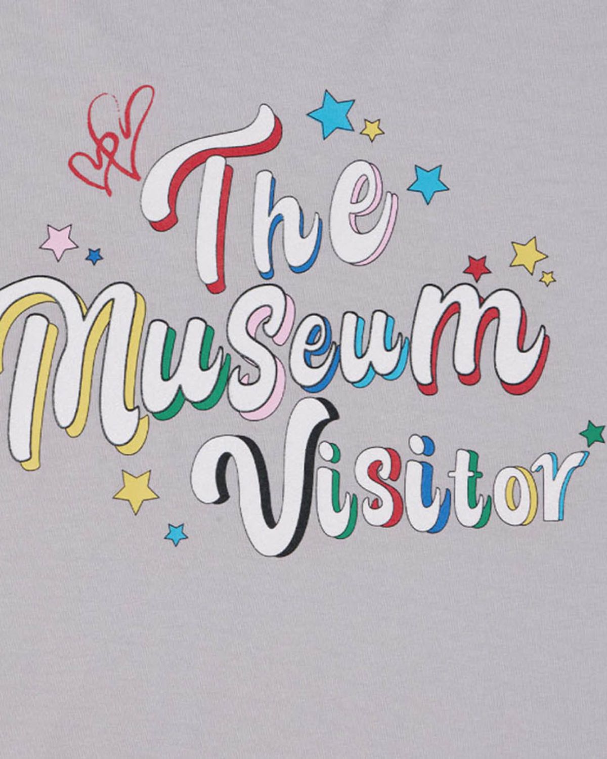 더뮤지엄비지터(THEMUSEUMVISITOR) PARTY GLITTER LOGO T-SHIRTS (LIGHT GREY)