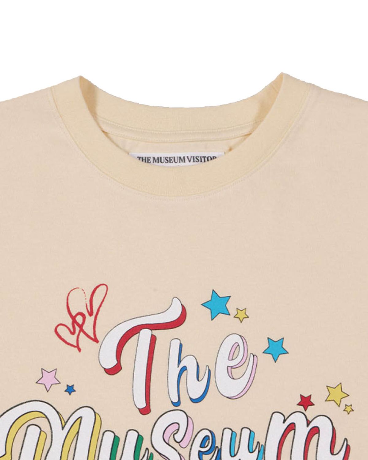 더뮤지엄비지터(THEMUSEUMVISITOR) PARTY GLITTER LOGO T-SHIRTS (YELLOW)