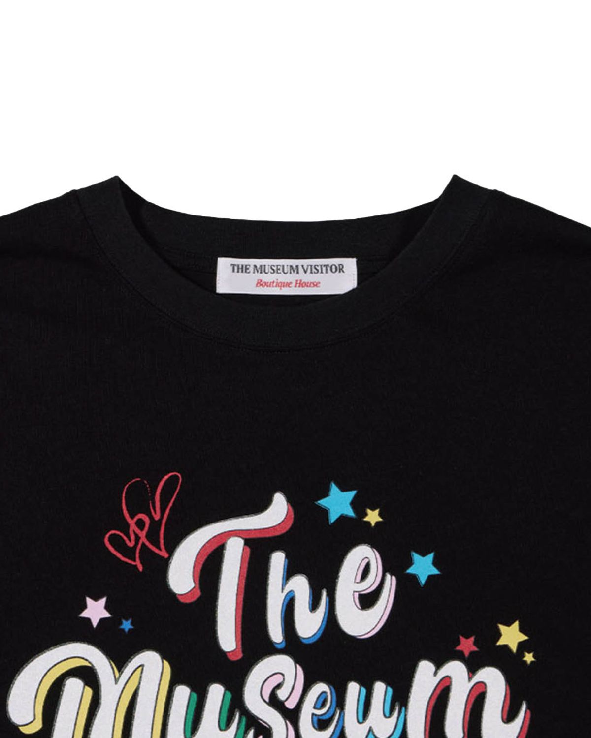 더뮤지엄비지터(THEMUSEUMVISITOR) PARTY GLITTER LOGO T-SHIRTS (BLACK)