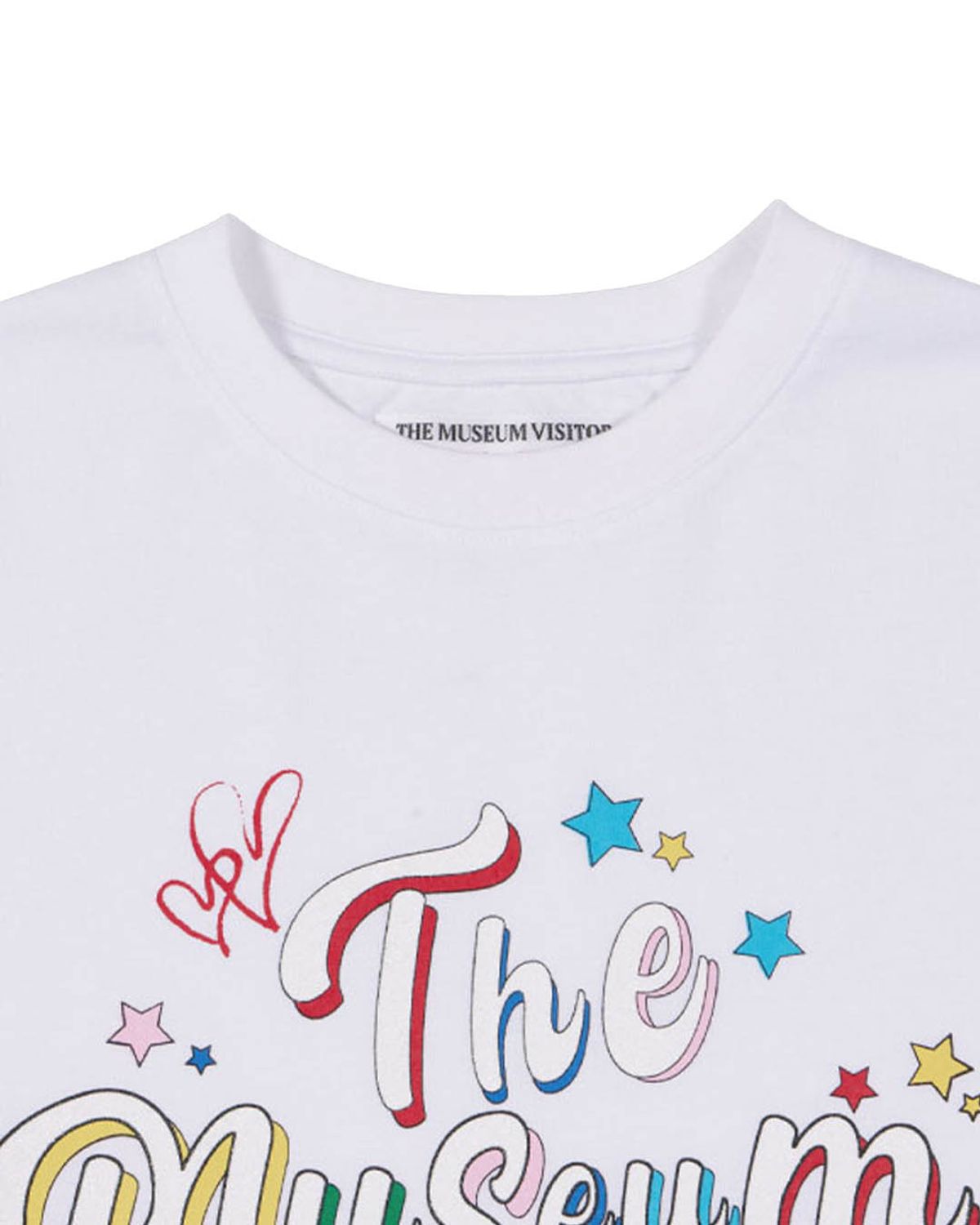 더뮤지엄비지터(THEMUSEUMVISITOR) PARTY GLITTER LOGO T-SHIRTS (WHITE)