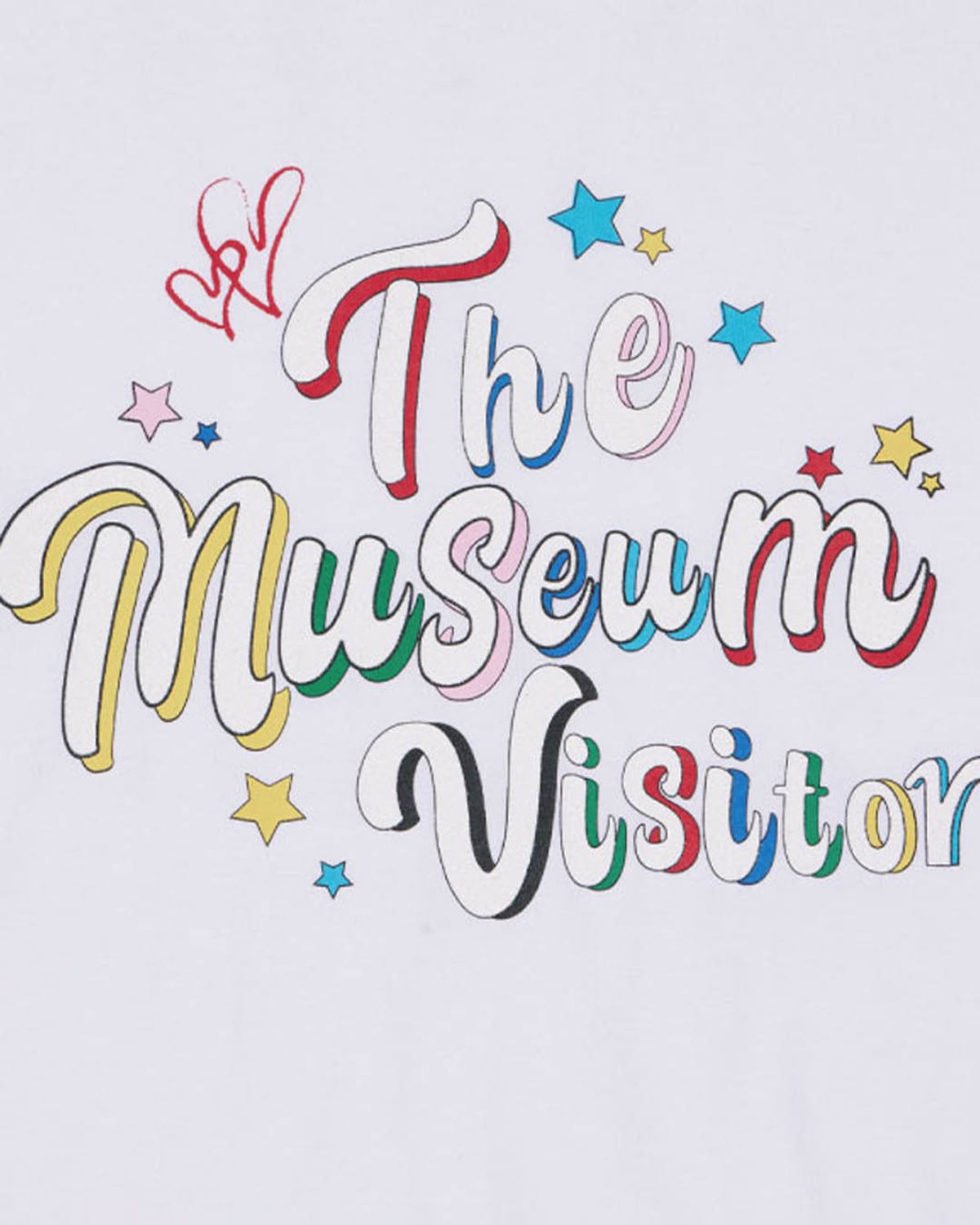 더뮤지엄비지터(THEMUSEUMVISITOR) PARTY GLITTER LOGO T-SHIRTS (WHITE)