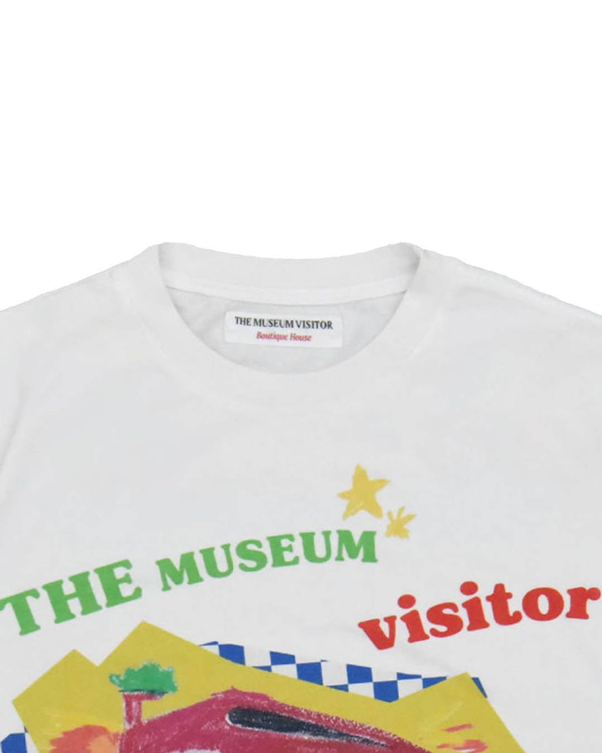 더뮤지엄비지터(THEMUSEUMVISITOR) CAR DRAWING VINTAGE WASHED T-SHIRTS (OFF WHITE)