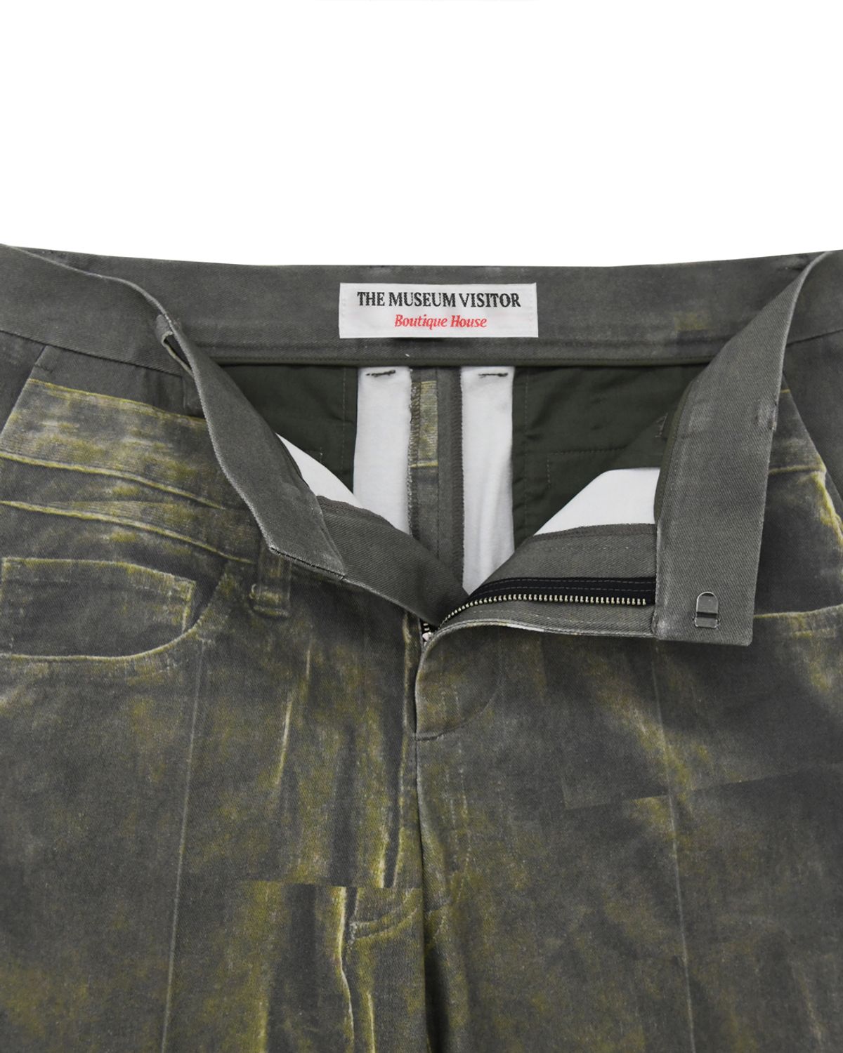 더뮤지엄비지터(THEMUSEUMVISITOR) CORDUROY PRINTED PANTS (DARK BROWN)