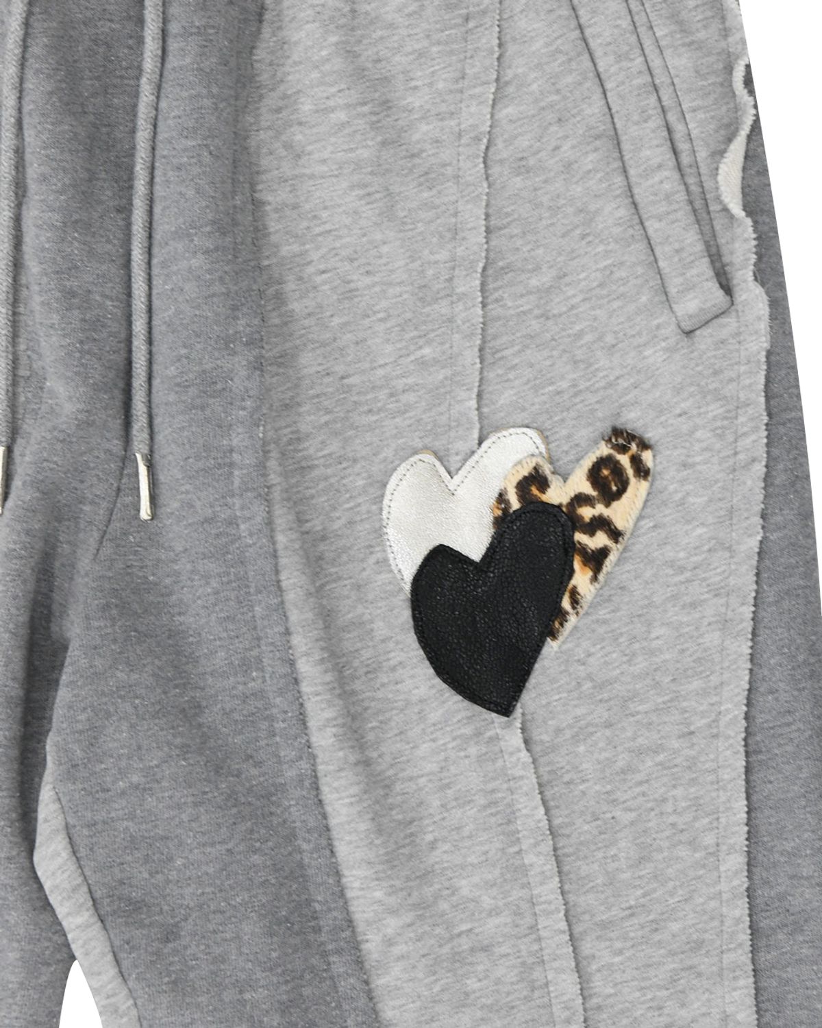 더뮤지엄비지터(THEMUSEUMVISITOR) LEATHER PATCH SWEAT PANTS (GREY)