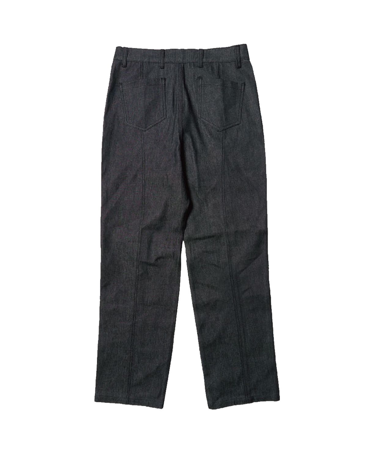 더뮤지엄비지터(THEMUSEUMVISITOR) SPRAYED CUT-OUT DENIM PANTS (BLACK)
