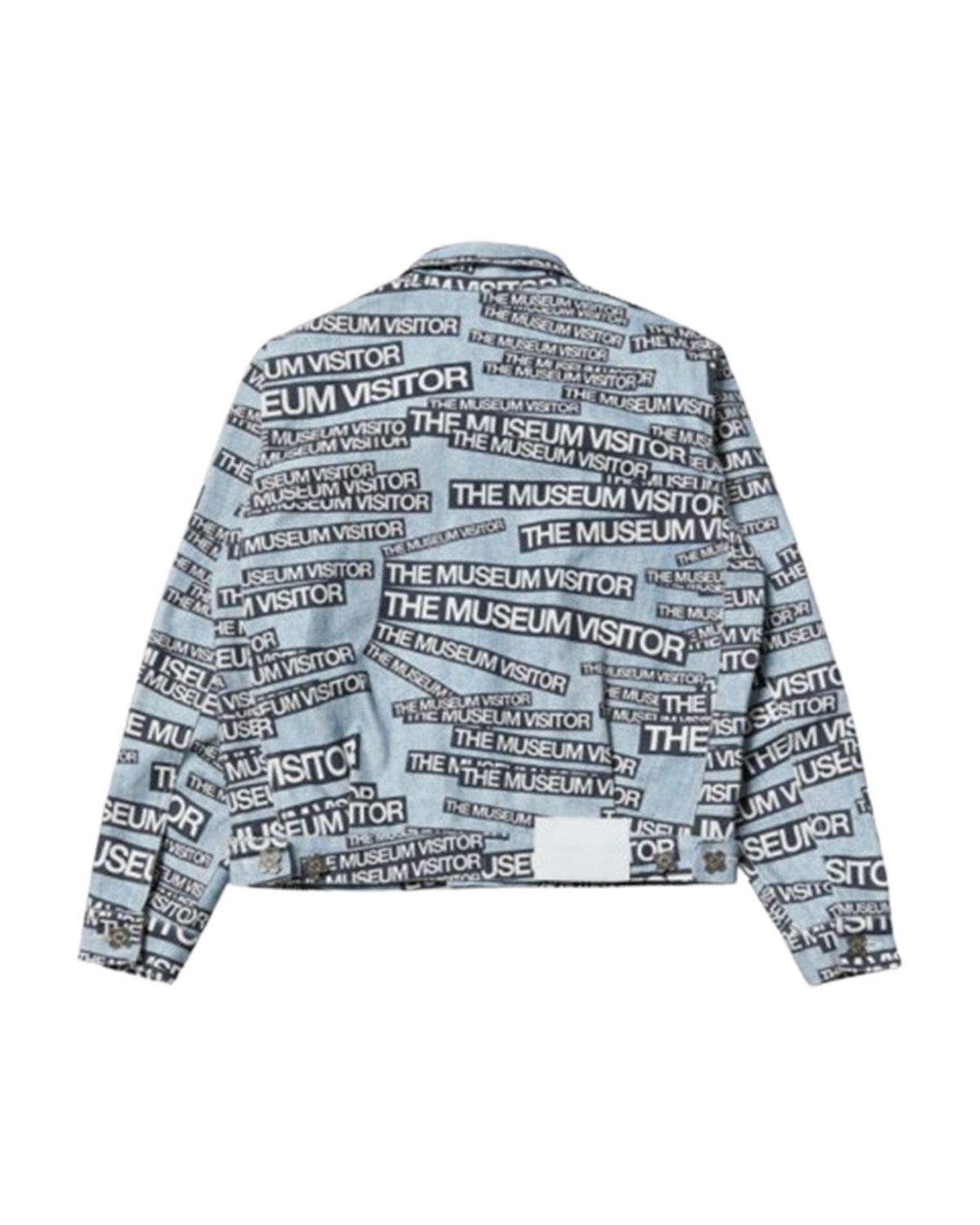 더뮤지엄비지터(THEMUSEUMVISITOR) THE MUSEUM VISITOR LOGO PRINTED TRUCKER JACKET (SKY BLUE)