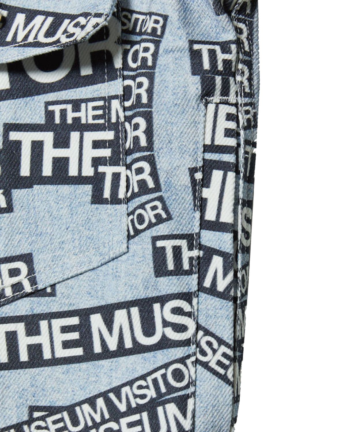 더뮤지엄비지터(THEMUSEUMVISITOR) THE MUSEUM VISITOR LOGO PRINTED TRUCKER JACKET (SKY BLUE)