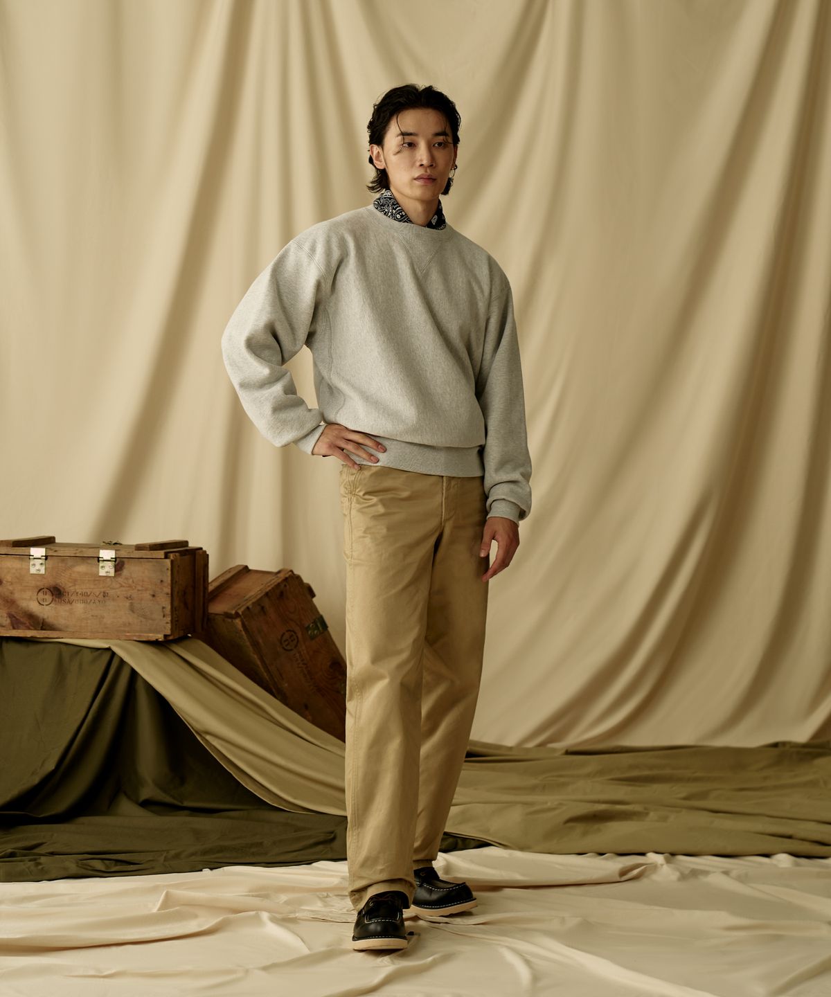 브론슨(BRONSON) Reverse Weave Sweatshirt KR Ver. Grey