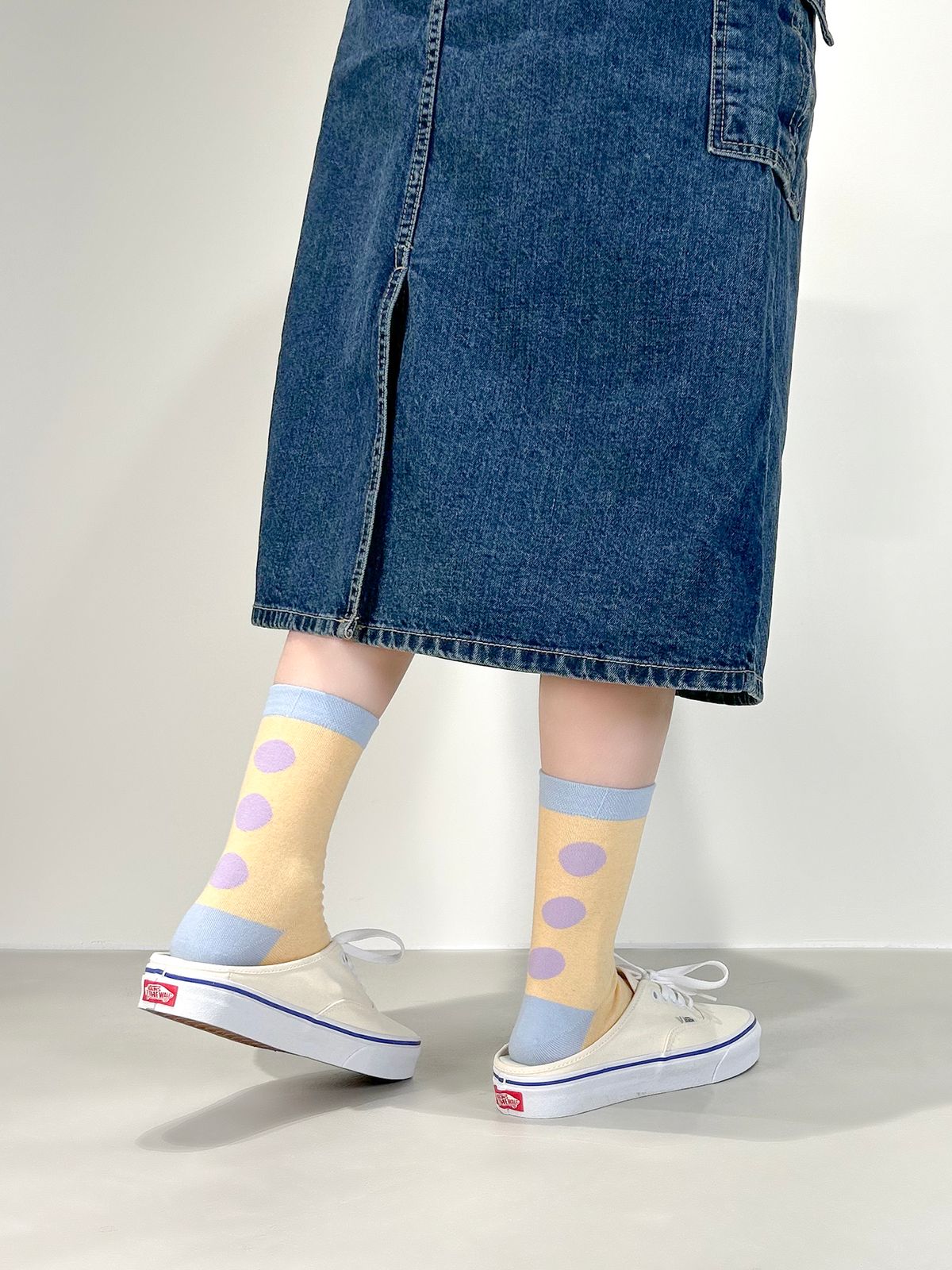 옐로우삭스(YELLOWSOCKS) 뒷라인 도트 옐로우