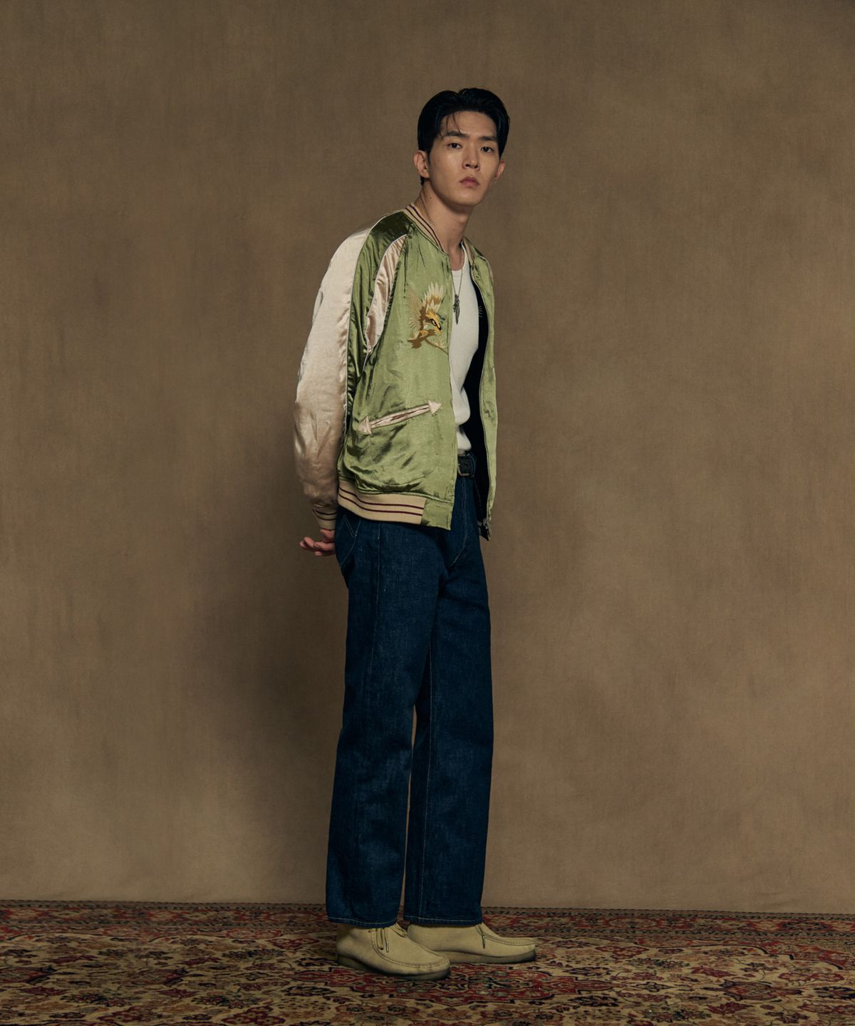 브론슨(BRONSON) 1950s Reversible Acetate Souvenir Jacket - Falcon + Tiger