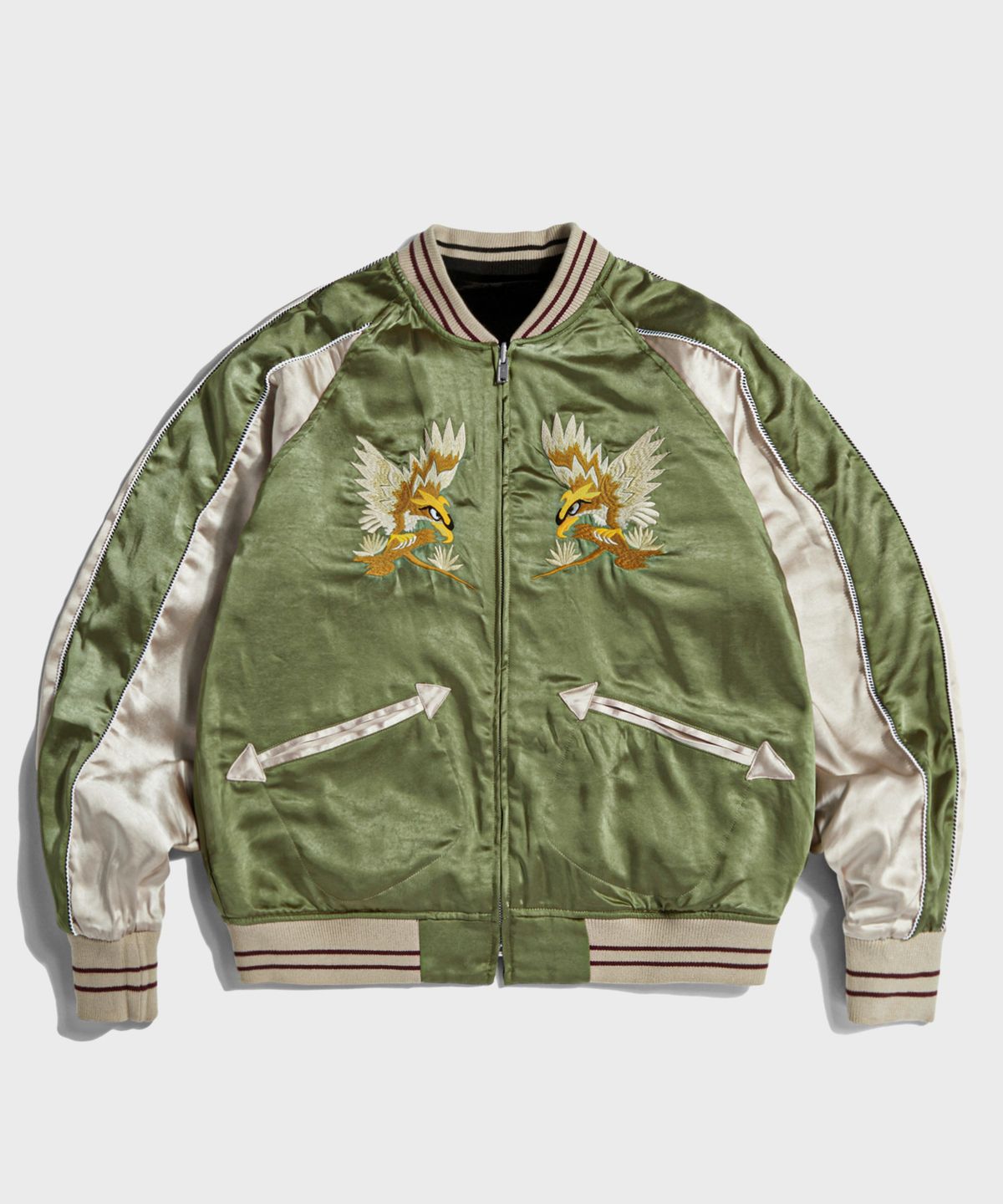 브론슨(BRONSON) 1950s Reversible Acetate Souvenir Jacket - Falcon + Tiger