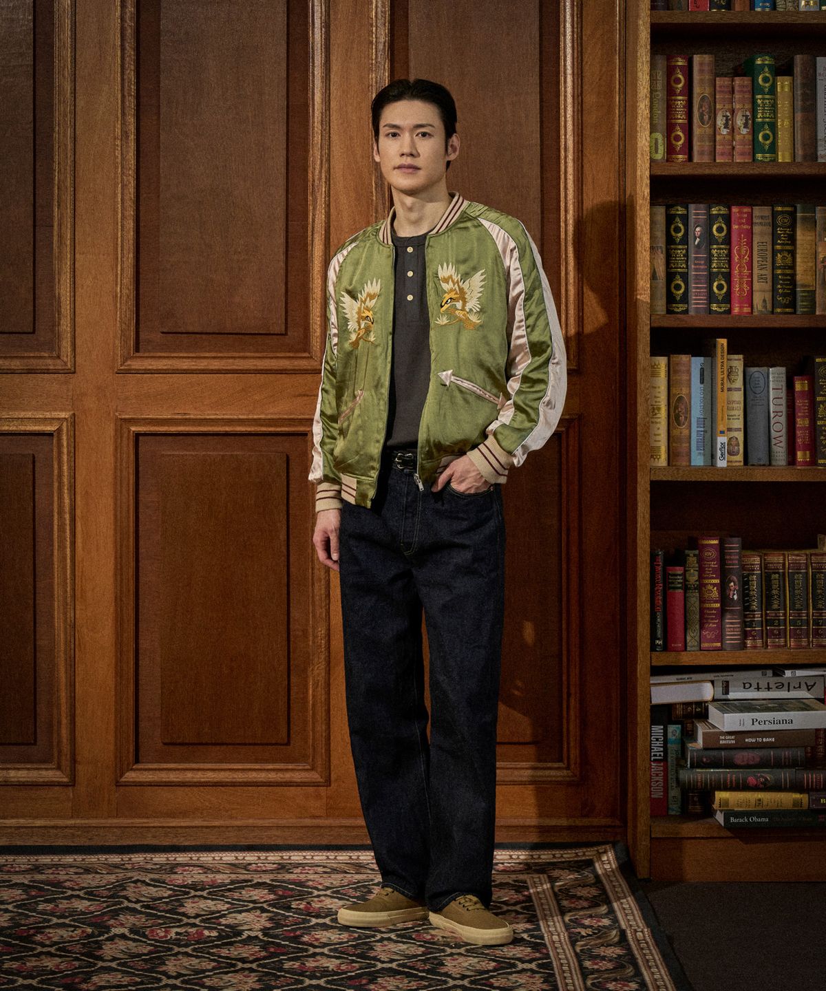 브론슨(BRONSON) 1950s Reversible Acetate Souvenir Jacket - Falcon + Tiger