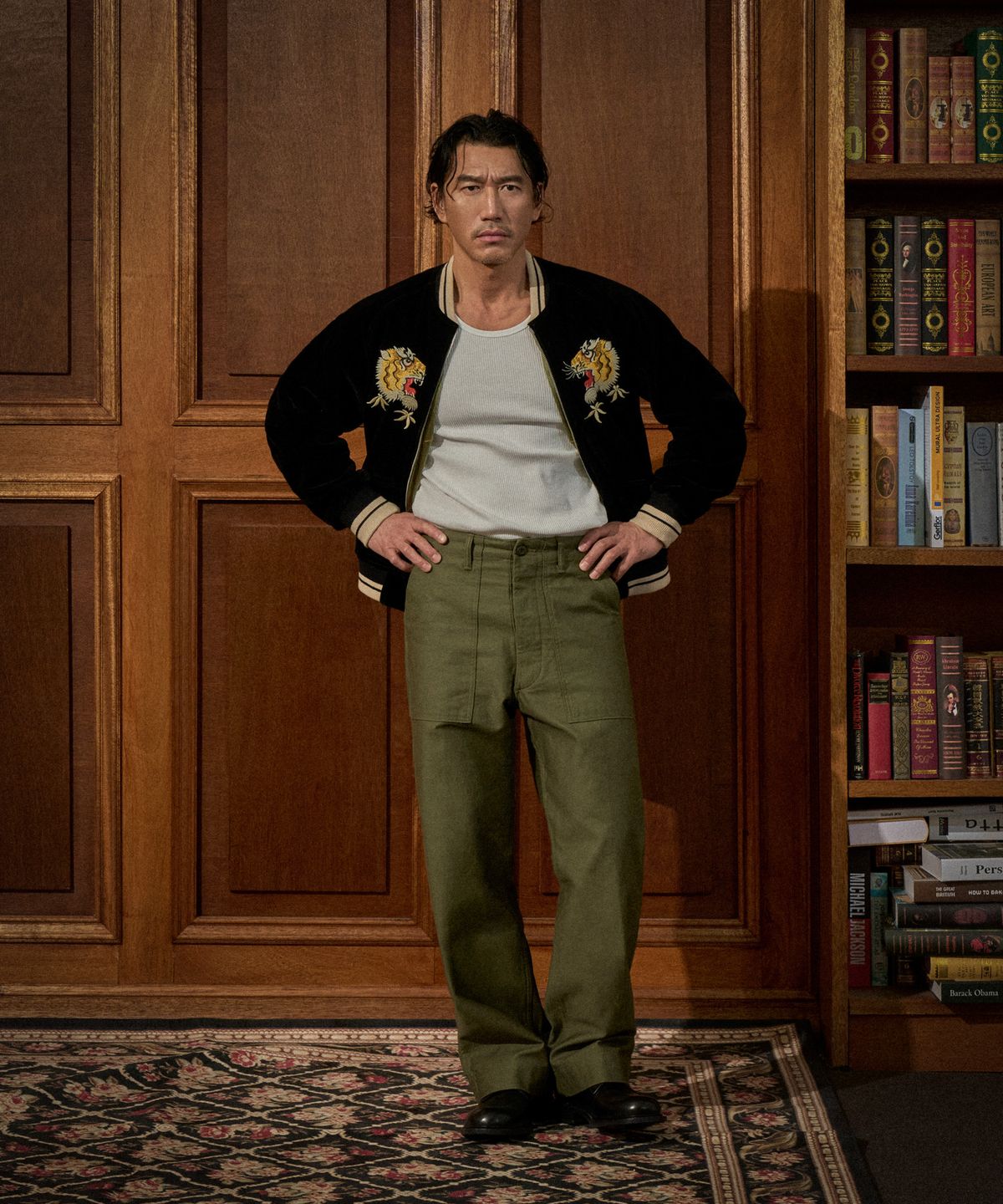 브론슨(BRONSON) 1950s Reversible Acetate Souvenir Jacket - Falcon + Tiger