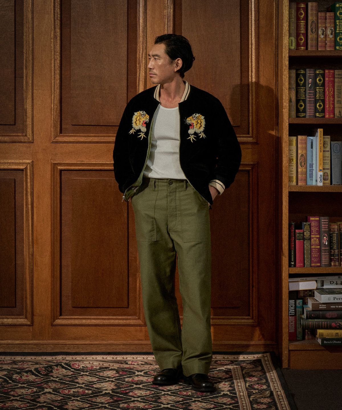 브론슨(BRONSON) 1950s Reversible Acetate Souvenir Jacket - Falcon + Tiger
