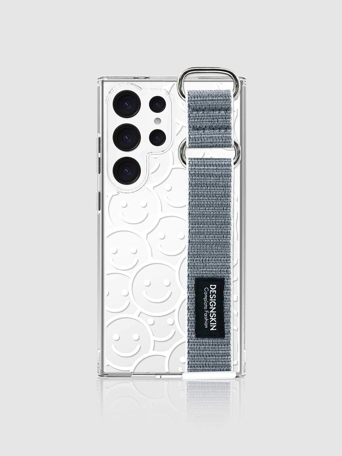 디자인스킨(DESIGNSKIN) 갤럭시S24/플러스/울트라 스포티스트랩 케이스-스마일 그레이