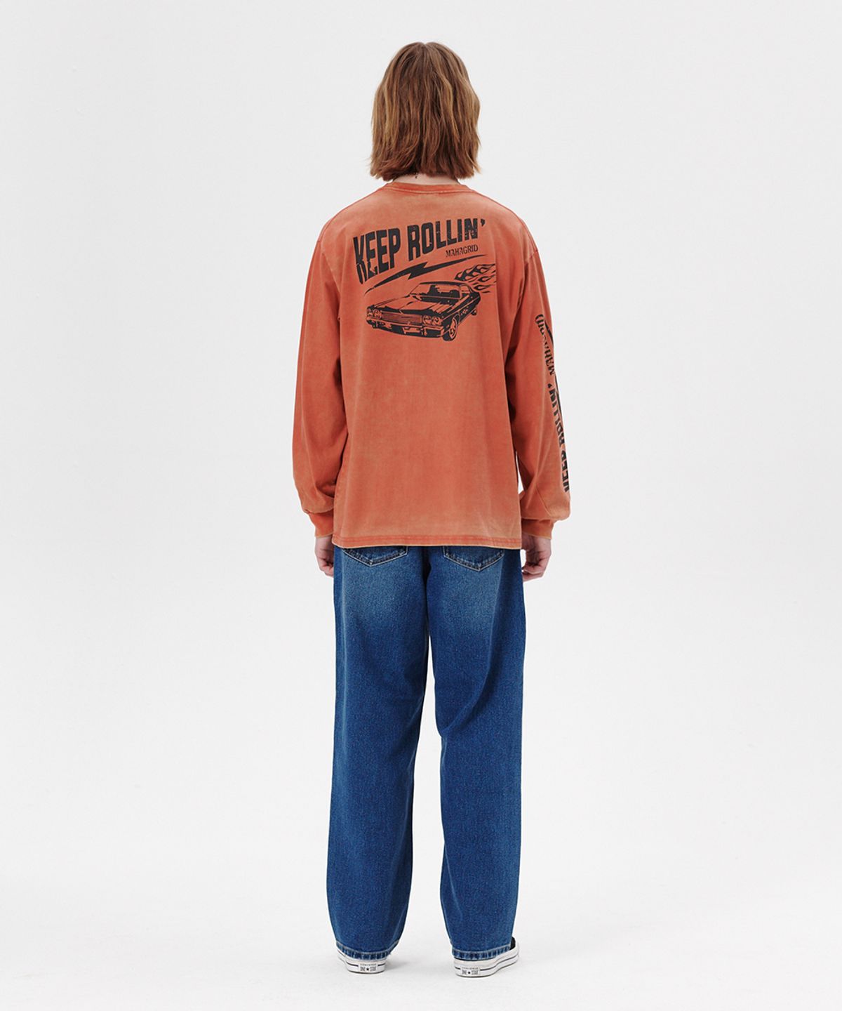 마하그리드(MAHAGRID) WASHED OLD CAR LS TEE RED(MG2ESMT561A)