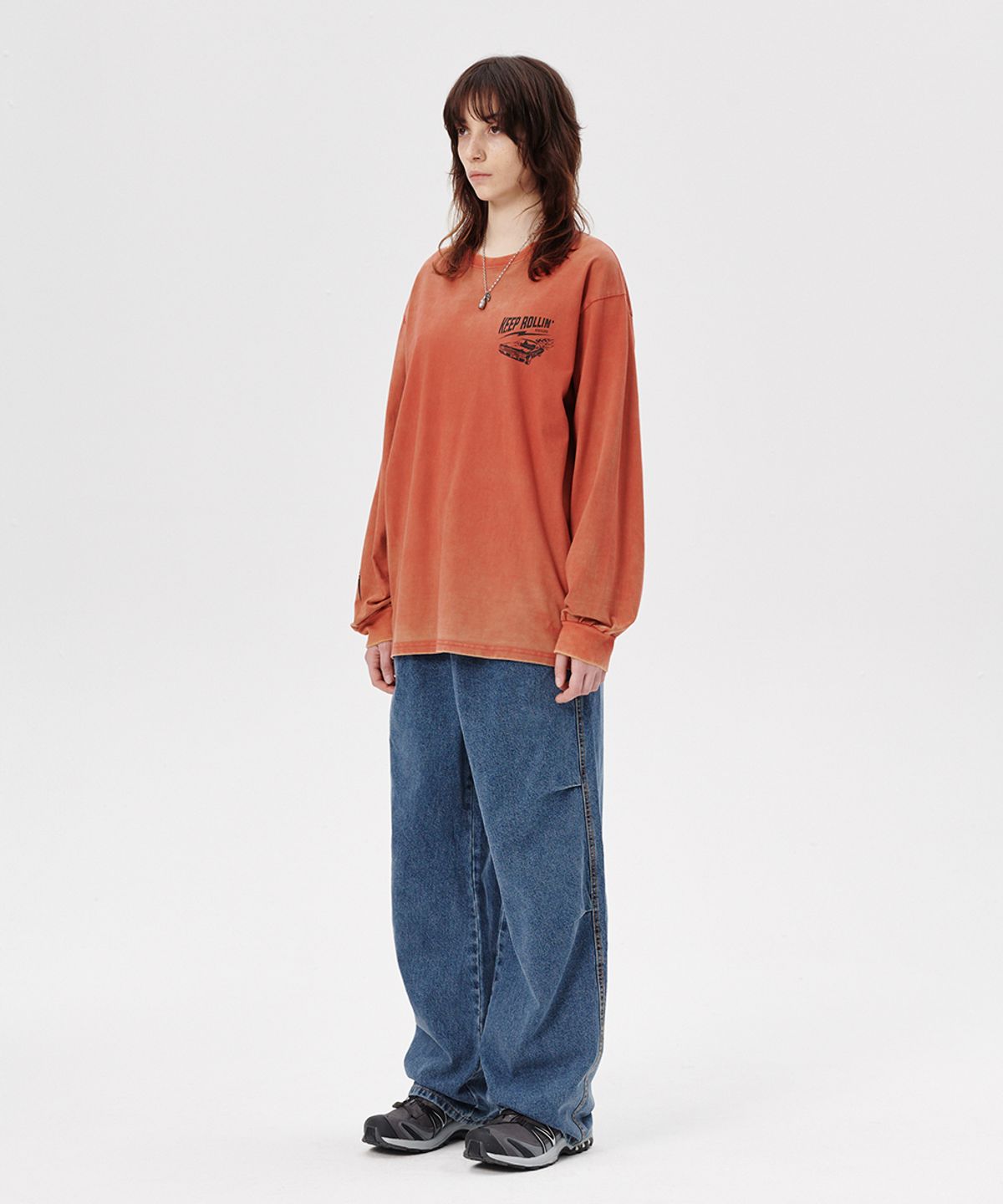 마하그리드(MAHAGRID) WASHED OLD CAR LS TEE RED(MG2ESMT561A)