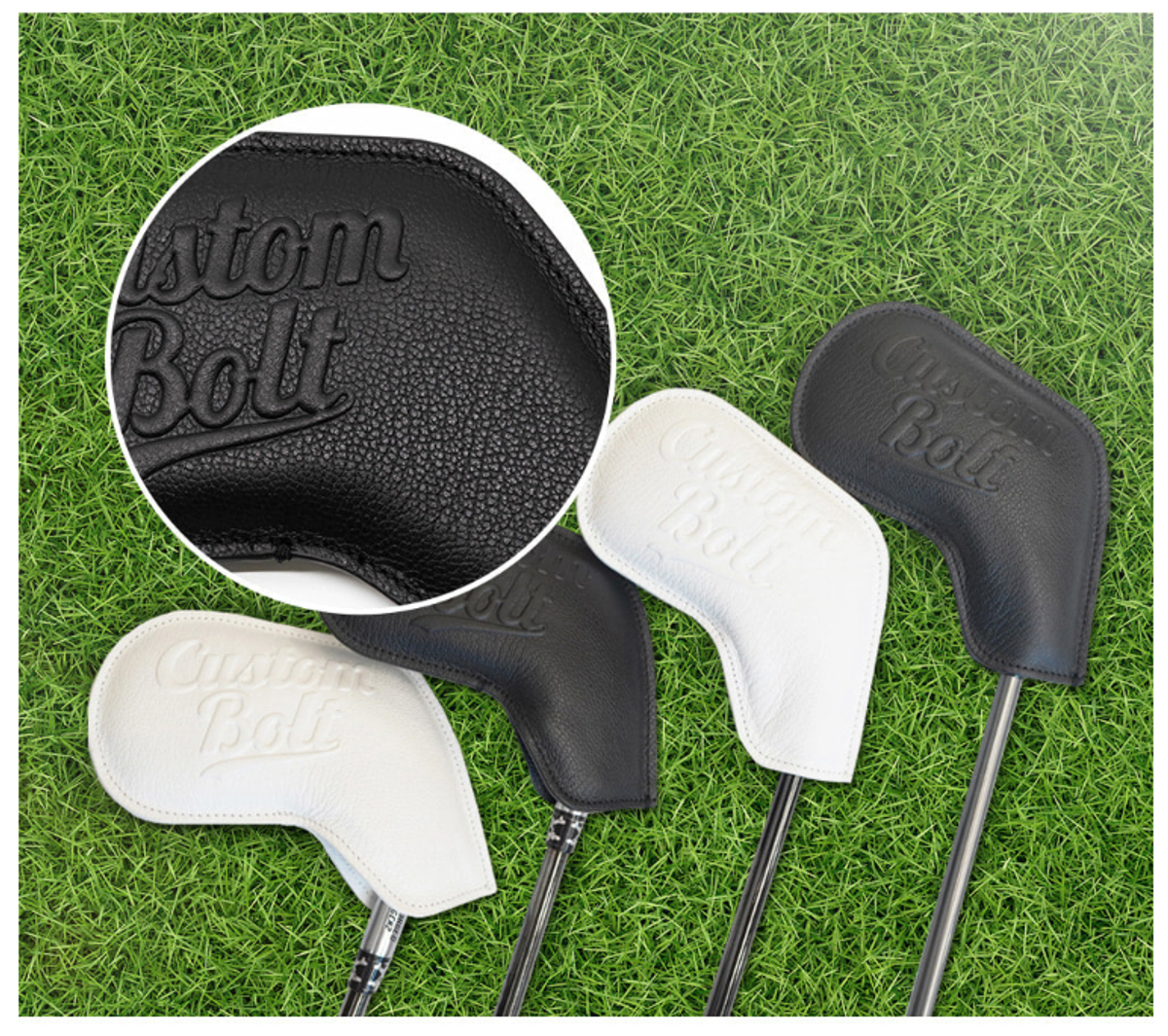 커스텀볼트(CUSTOMBOLT) 레더 아이언 커버 세트 블랙
