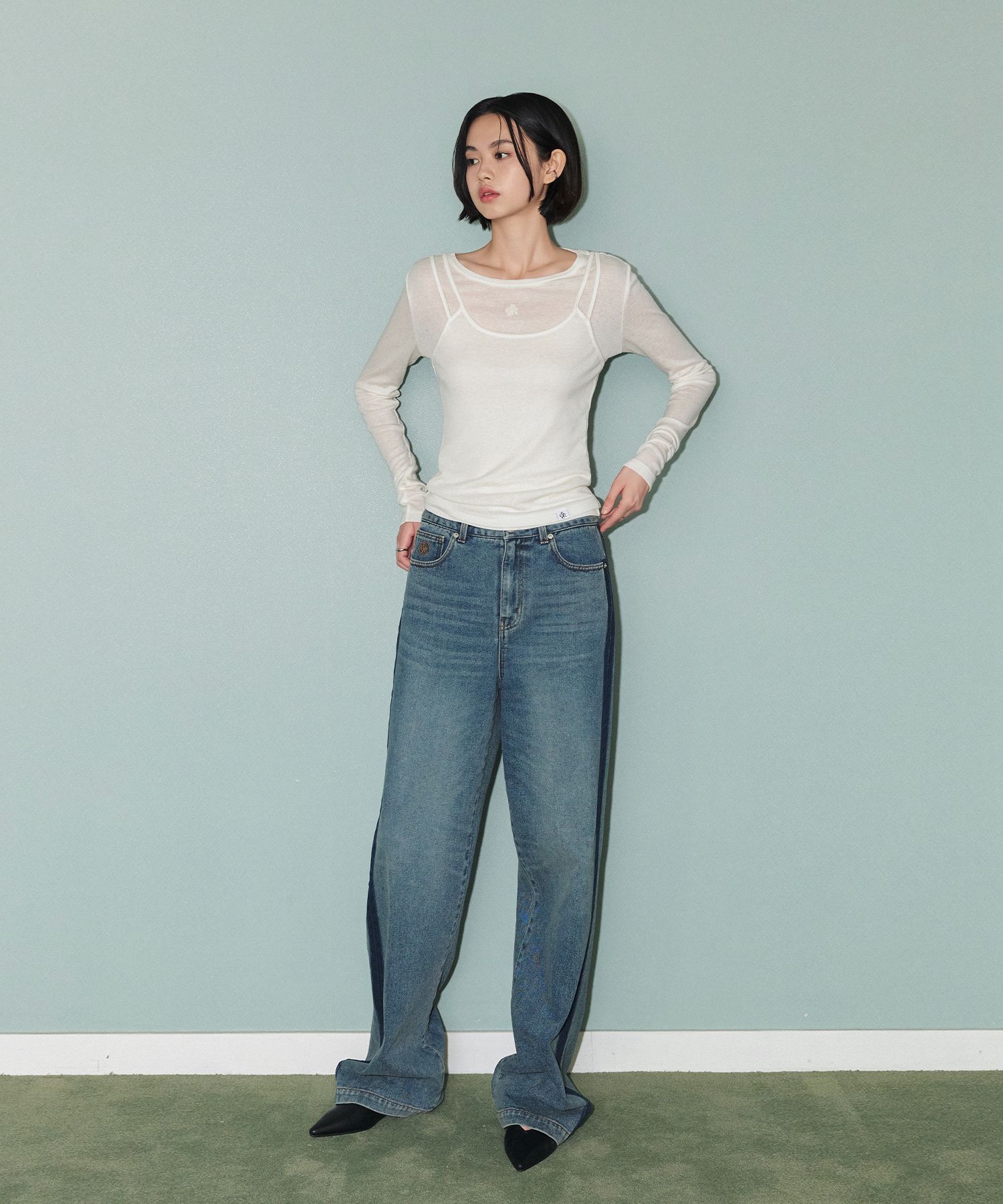 さらに100円引き◆citybreeze◆WOOL TENCEL LAYERED TOP MUSINSA | CITYBREEZE WOMAN [SET] Wool Tencel Layered Top