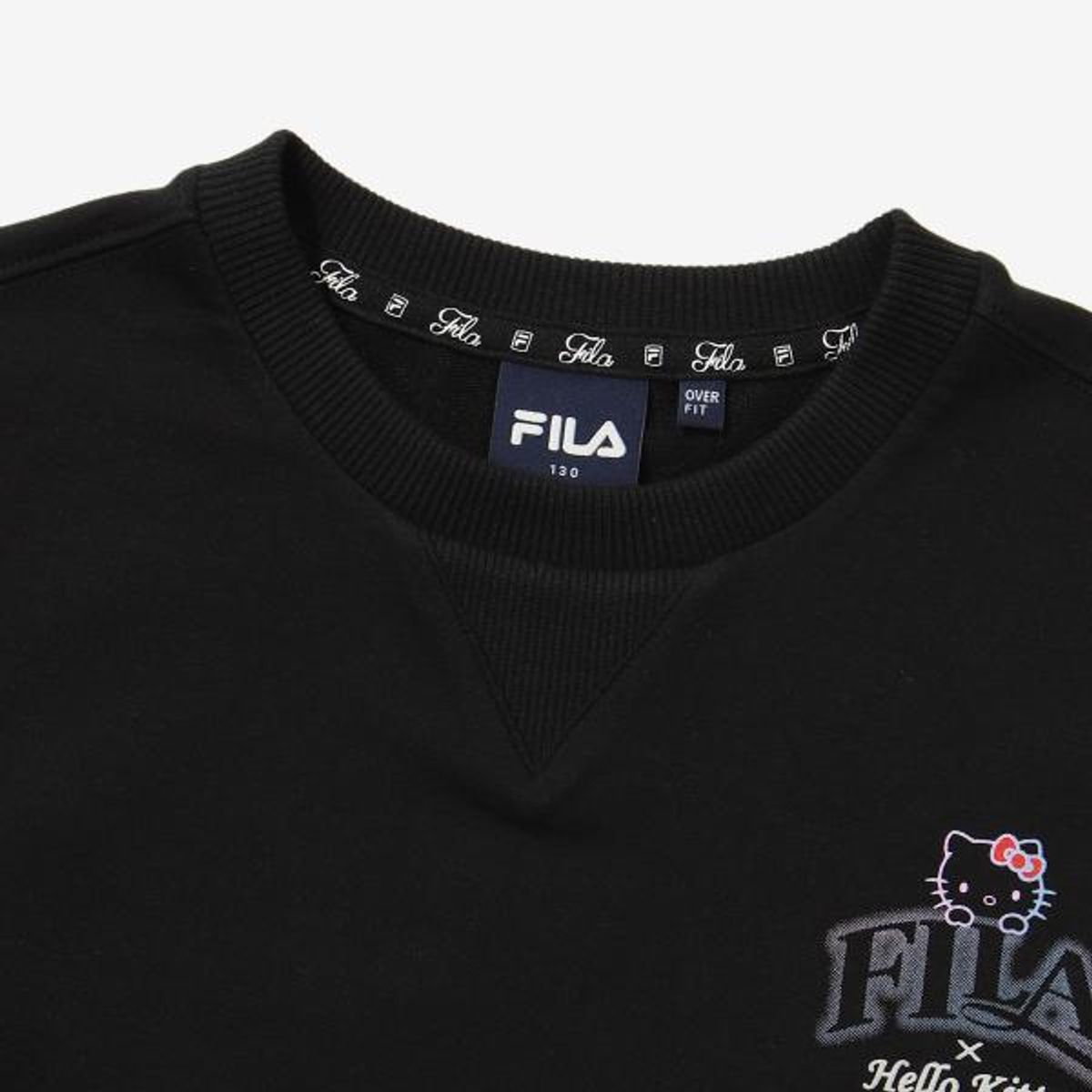 휠라 키즈(FILA KIDS) 헬로키티 콜라보레이션 맨투맨(FK2POG1K01FBLK)
