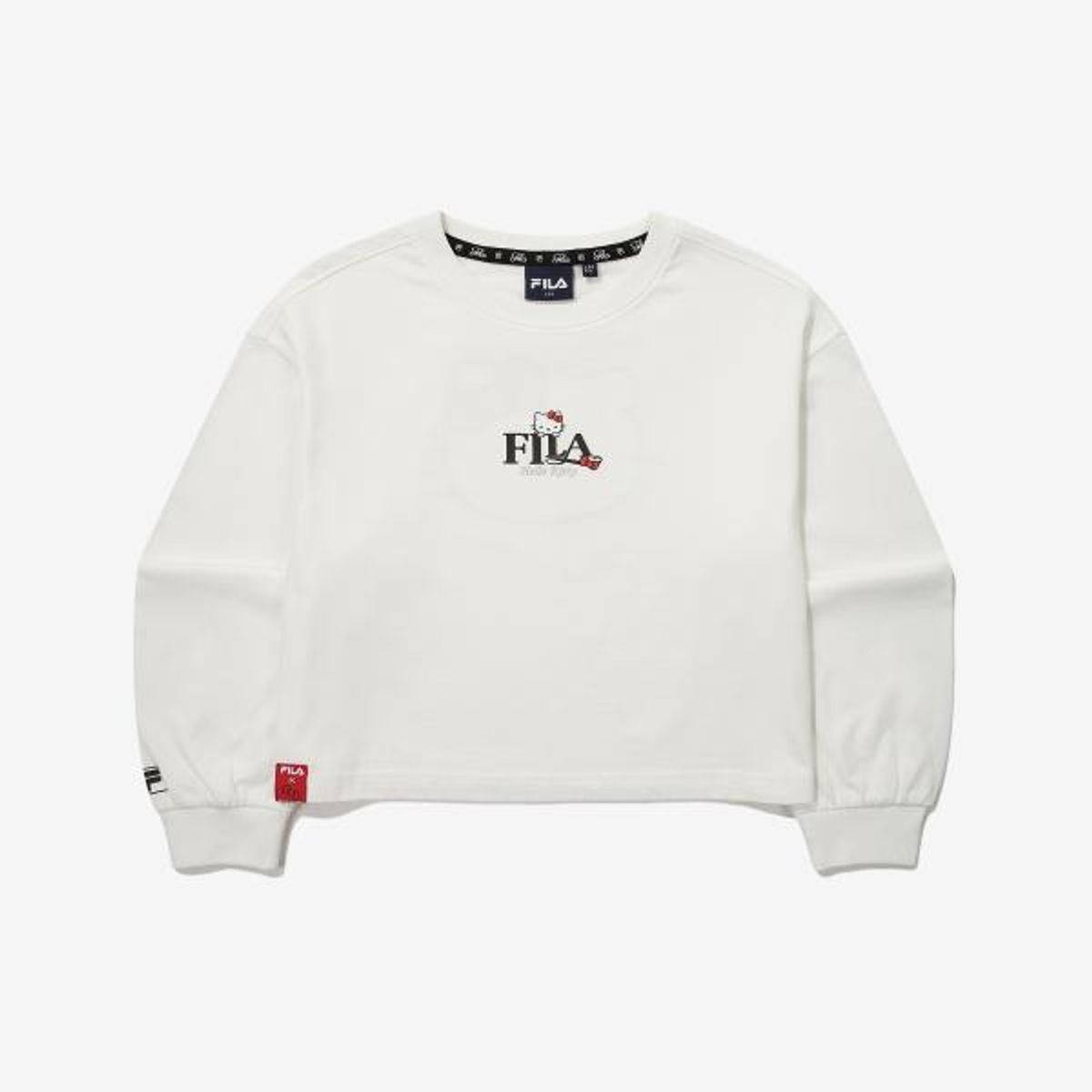 휠라 키즈(FILA KIDS) 헬로키티 콜라보레이션 티셔츠(FK2RLG1K01FOWH)
