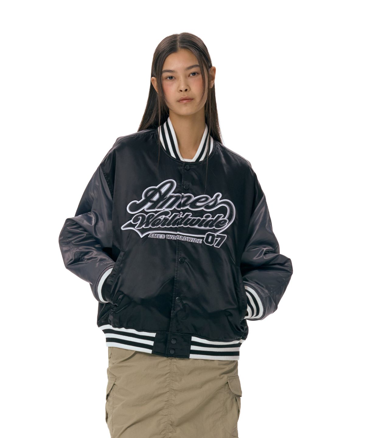아메스 월드와이드(AMES-WORLDWIDE) AMES STADIUM JACKET BLACK (AM2ESUJ240A)