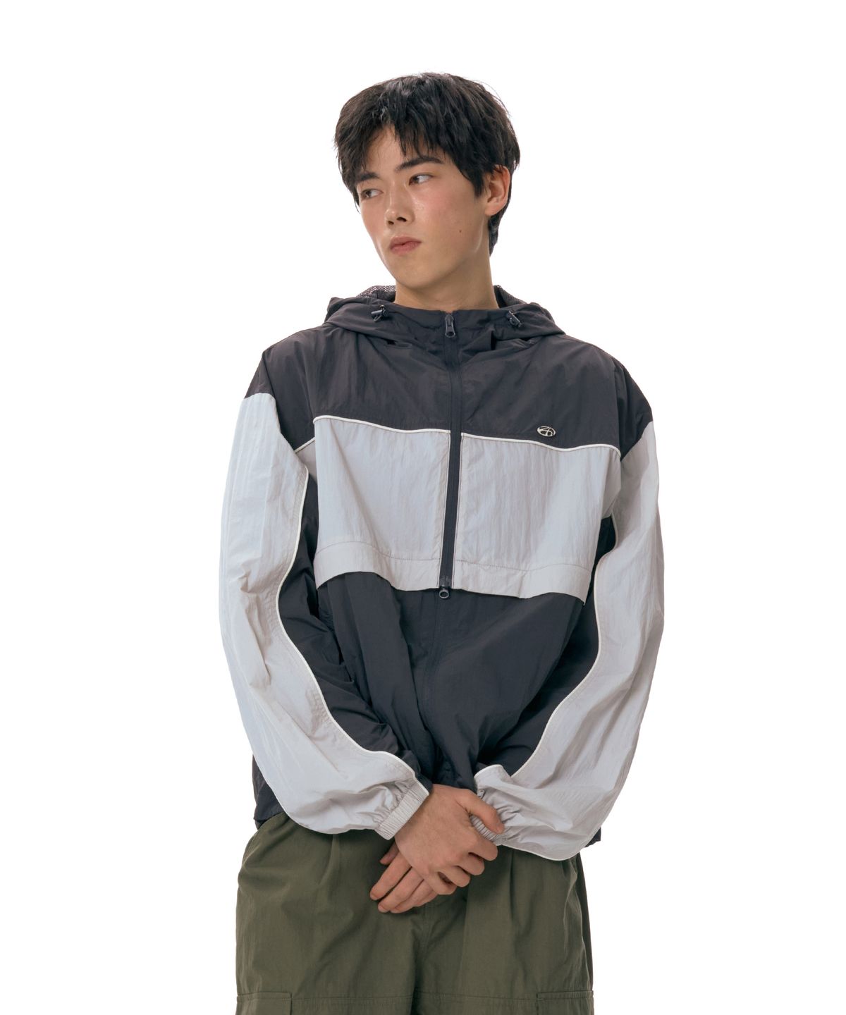 아메스 월드와이드(AMES-WORLDWIDE) COLOR BLOCK WIND BREAKER CHARCOAL (AM2ESUB931A)