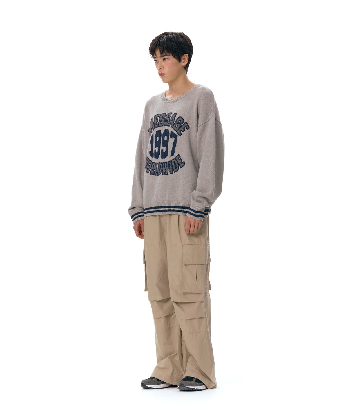 아메스 월드와이드(AMES-WORLDWIDE) 1997 JACQUARD SWEATER GREY (AM2ESUK600A)