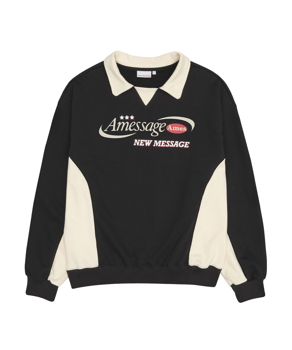아메스 월드와이드(AMES-WORLDWIDE) NEW MESSAGE COLLAR SWEATSHIRT CHARCOAL