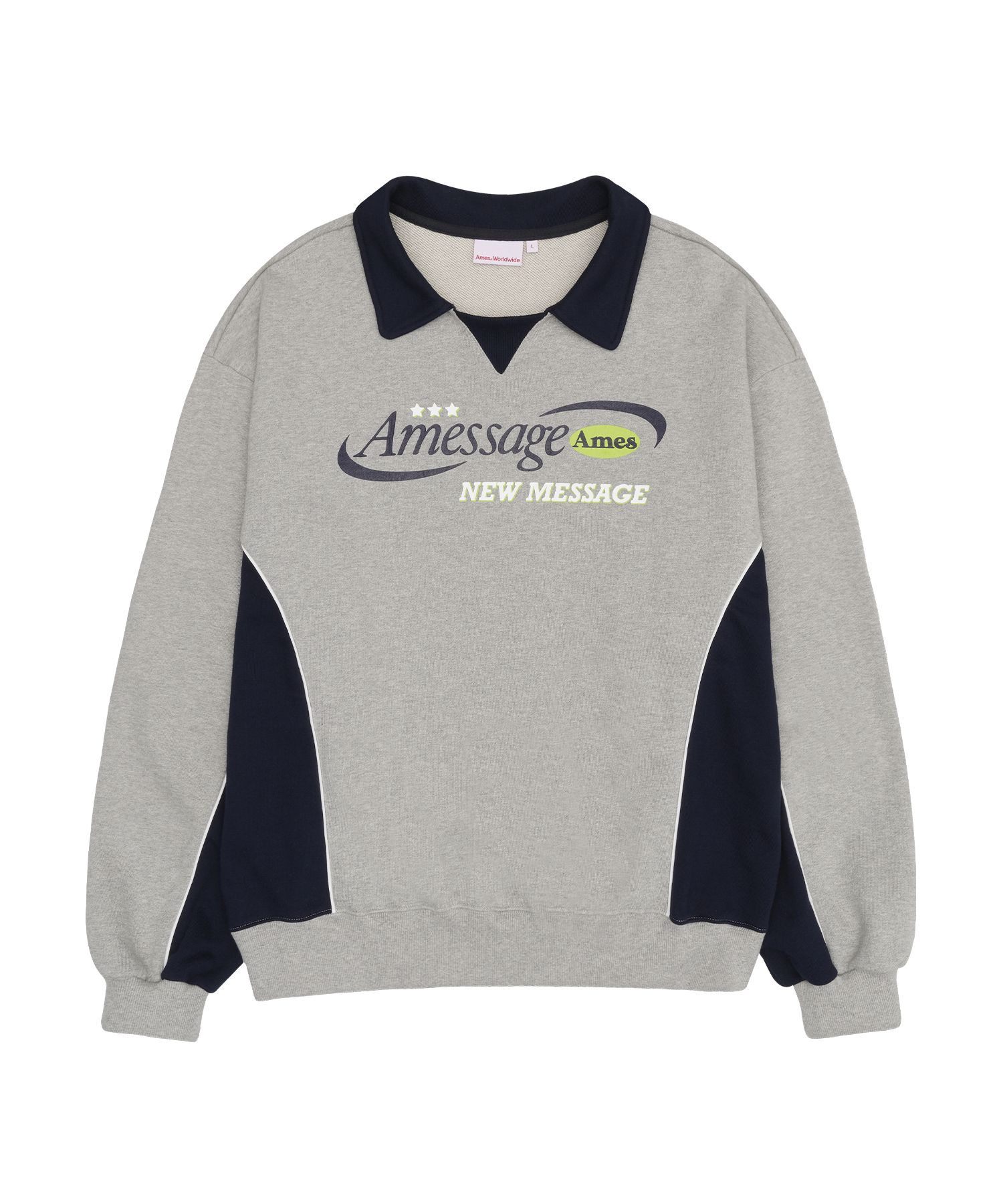 MUSINSA公式 | AMES-WORLDWIDE NEW MESSAGE COLLAR SWEATSHIRT
