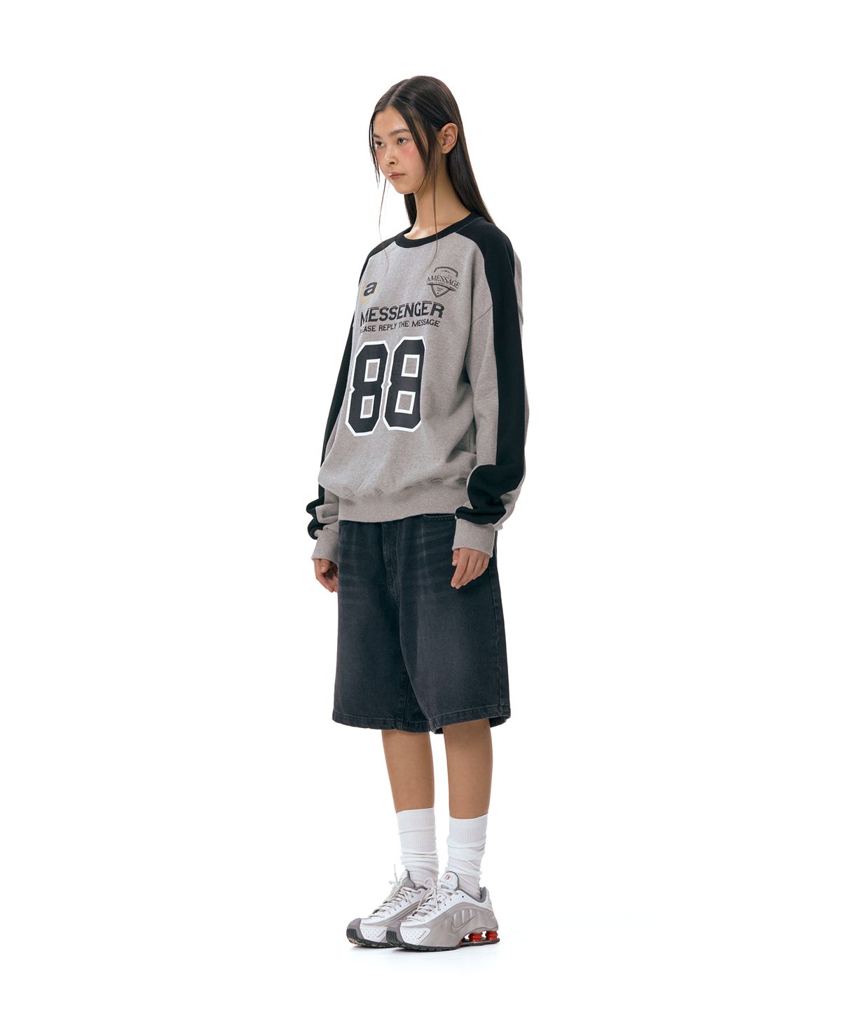 아메스 월드와이드(AMES-WORLDWIDE) NUMBERING SWEATSHIRT GREY (AM2ESUM443A)