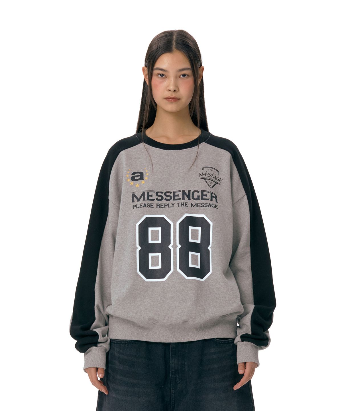 아메스 월드와이드(AMES-WORLDWIDE) NUMBERING SWEATSHIRT GREY (AM2ESUM443A)