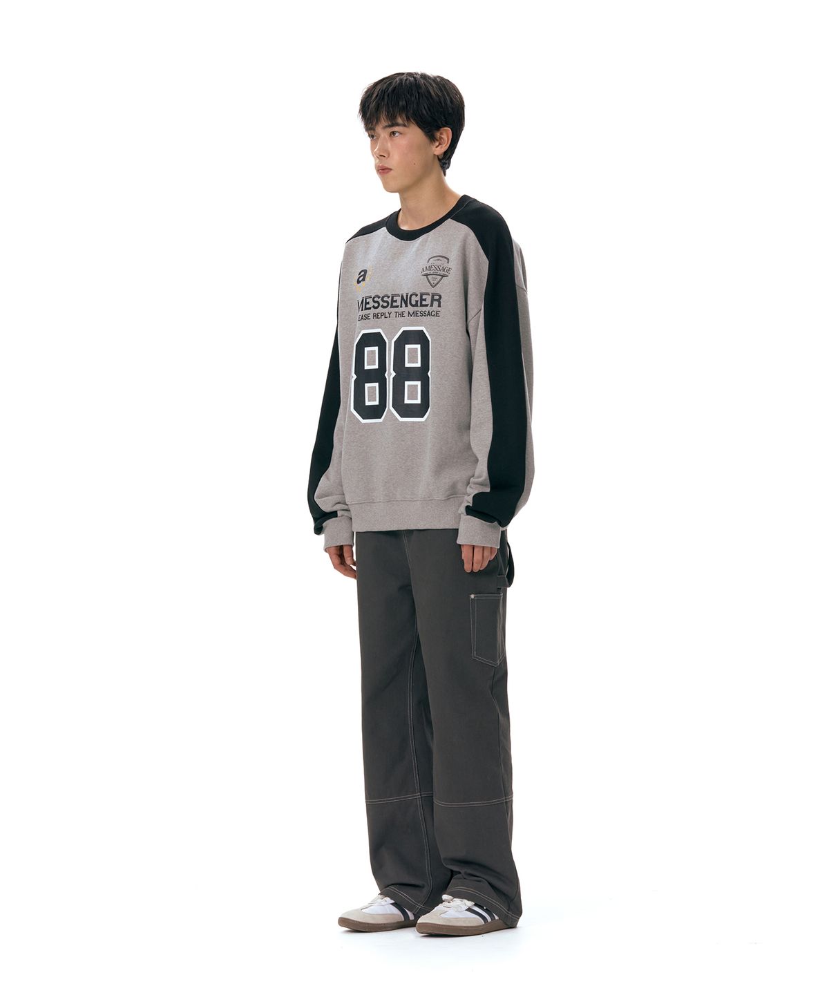 아메스 월드와이드(AMES-WORLDWIDE) NUMBERING SWEATSHIRT GREY (AM2ESUM443A)