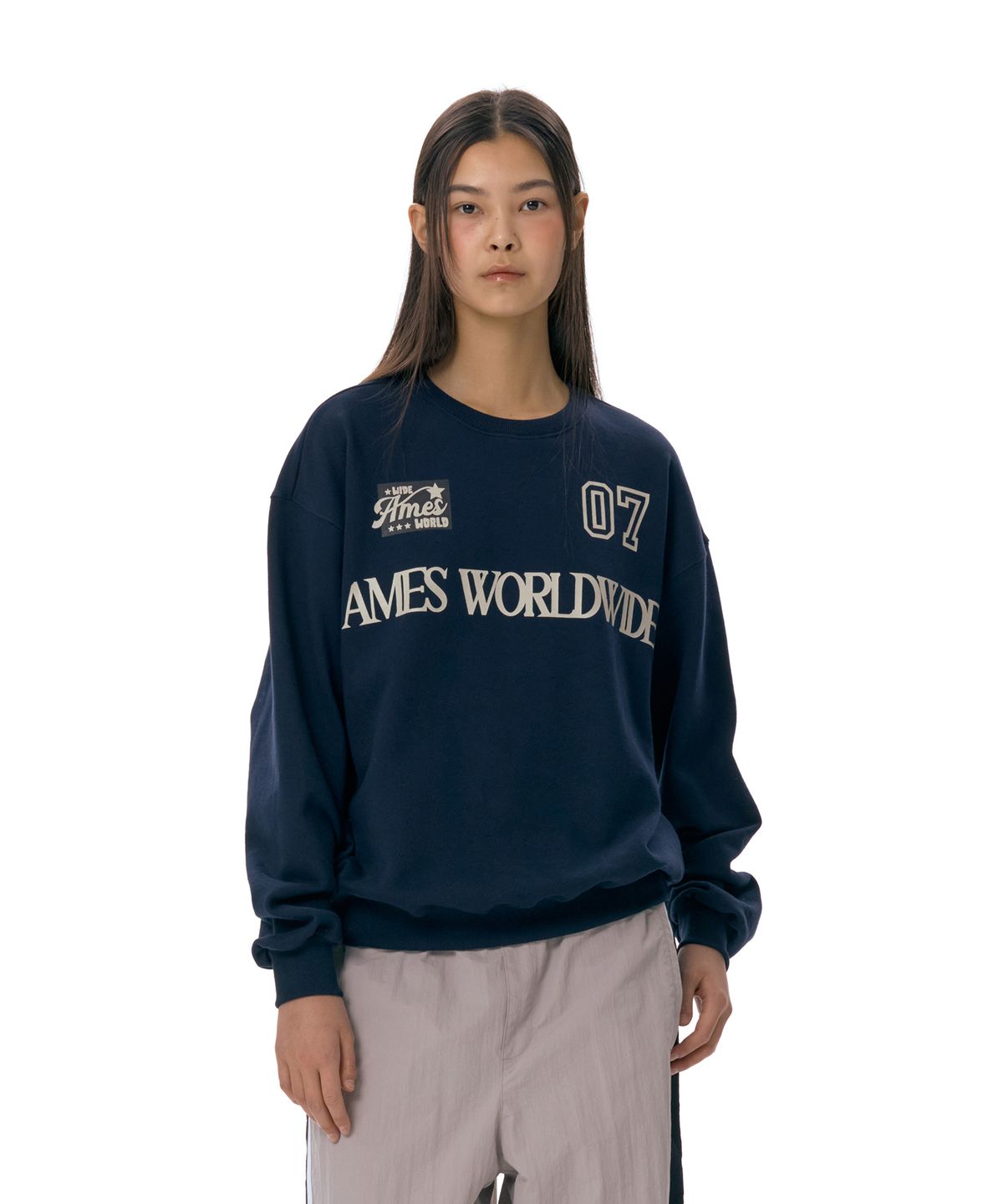 아메스 월드와이드(AMES-WORLDWIDE) 07 MESSAGE SWEATSHIRT NAVY