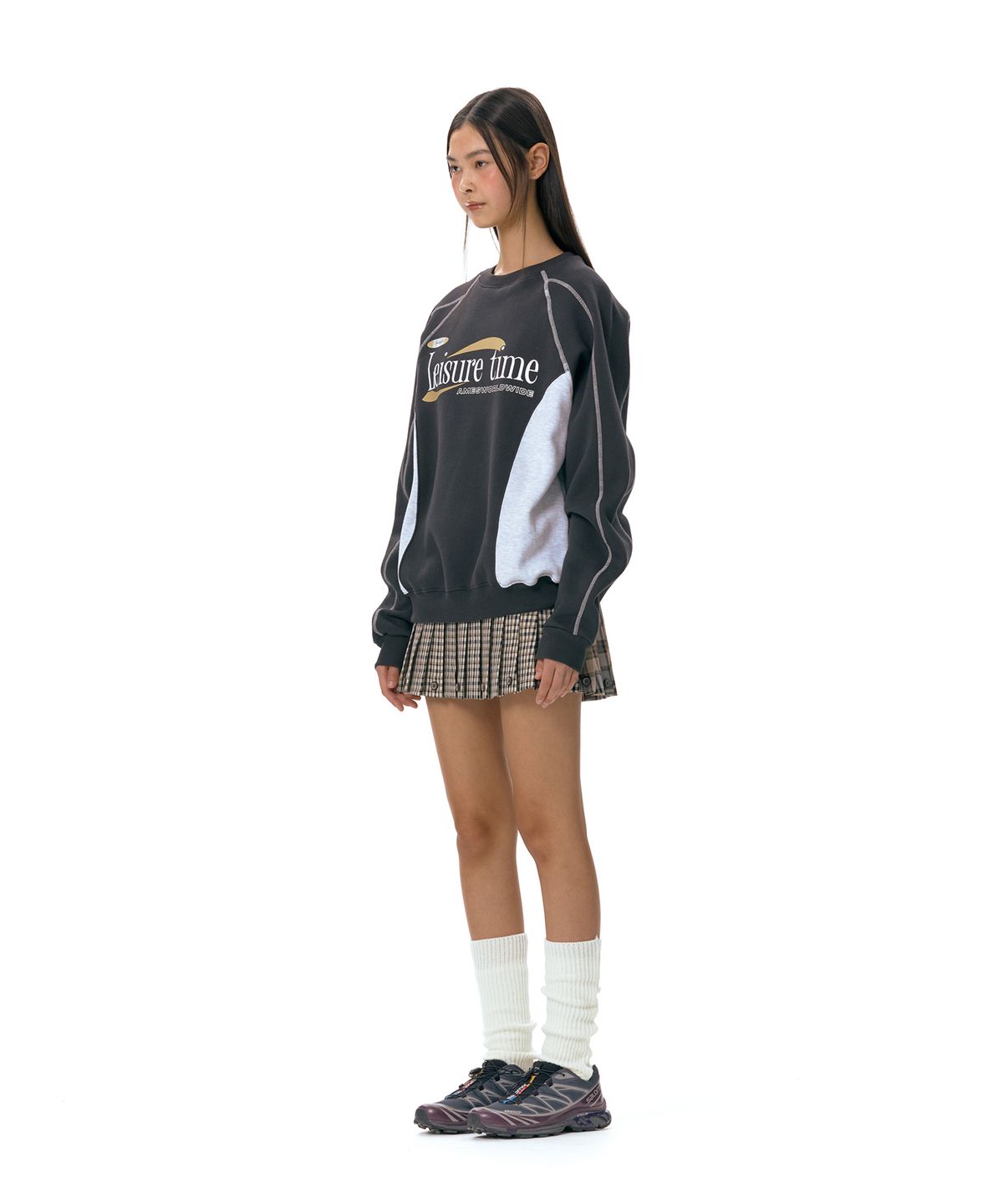 아메스 월드와이드(AMES-WORLDWIDE) LEISURE TIME LOGO SWEATSHIRT CHARCOAL