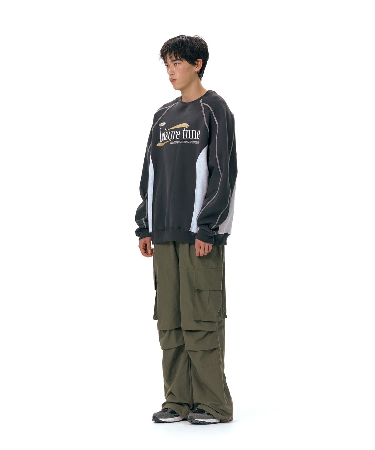 아메스 월드와이드(AMES-WORLDWIDE) LEISURE TIME LOGO SWEATSHIRT CHARCOAL