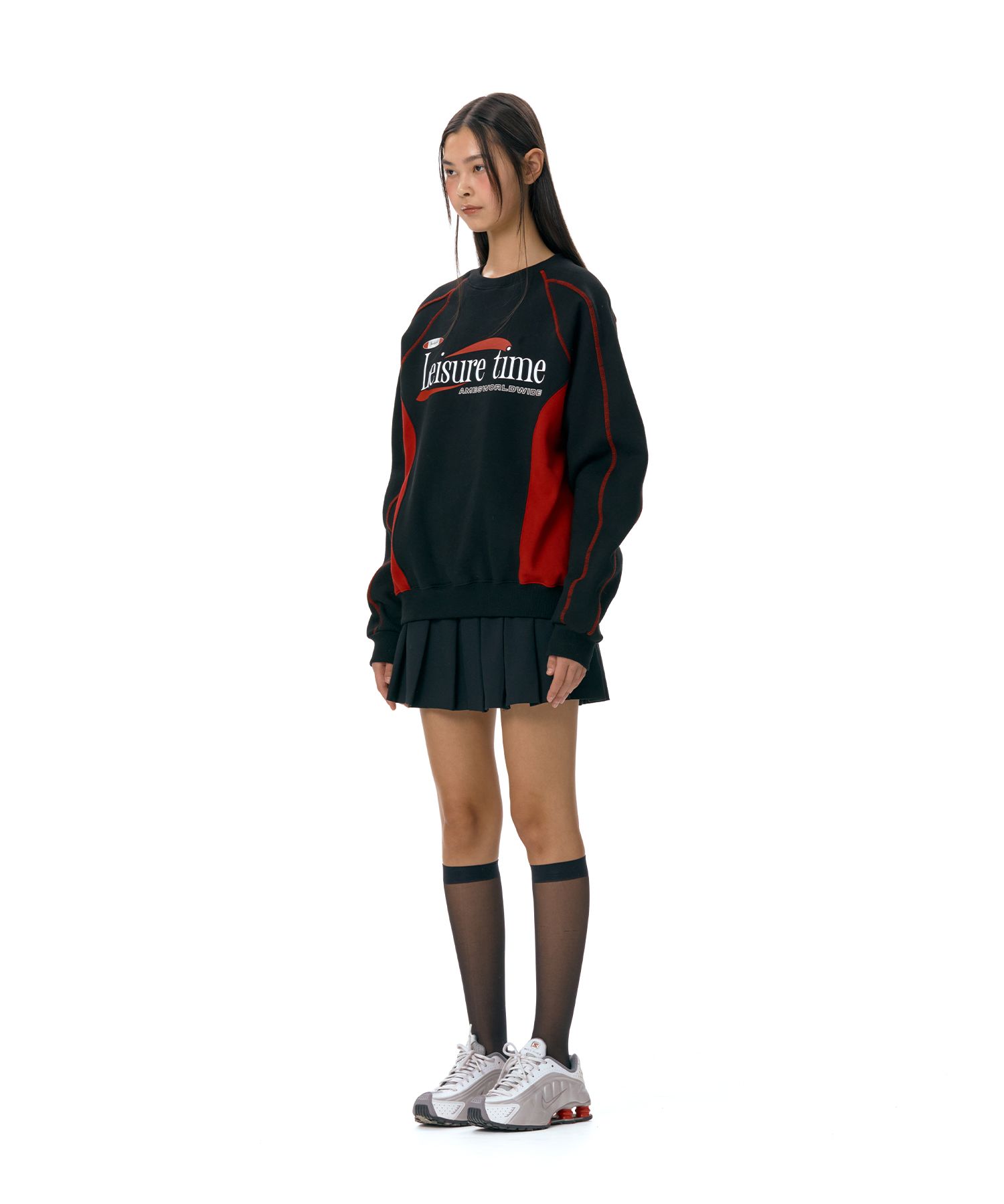 MUSINSA公式 | AMES-WORLDWIDE LEISURE TIME LOGO SWEATSHIRT BLACK
