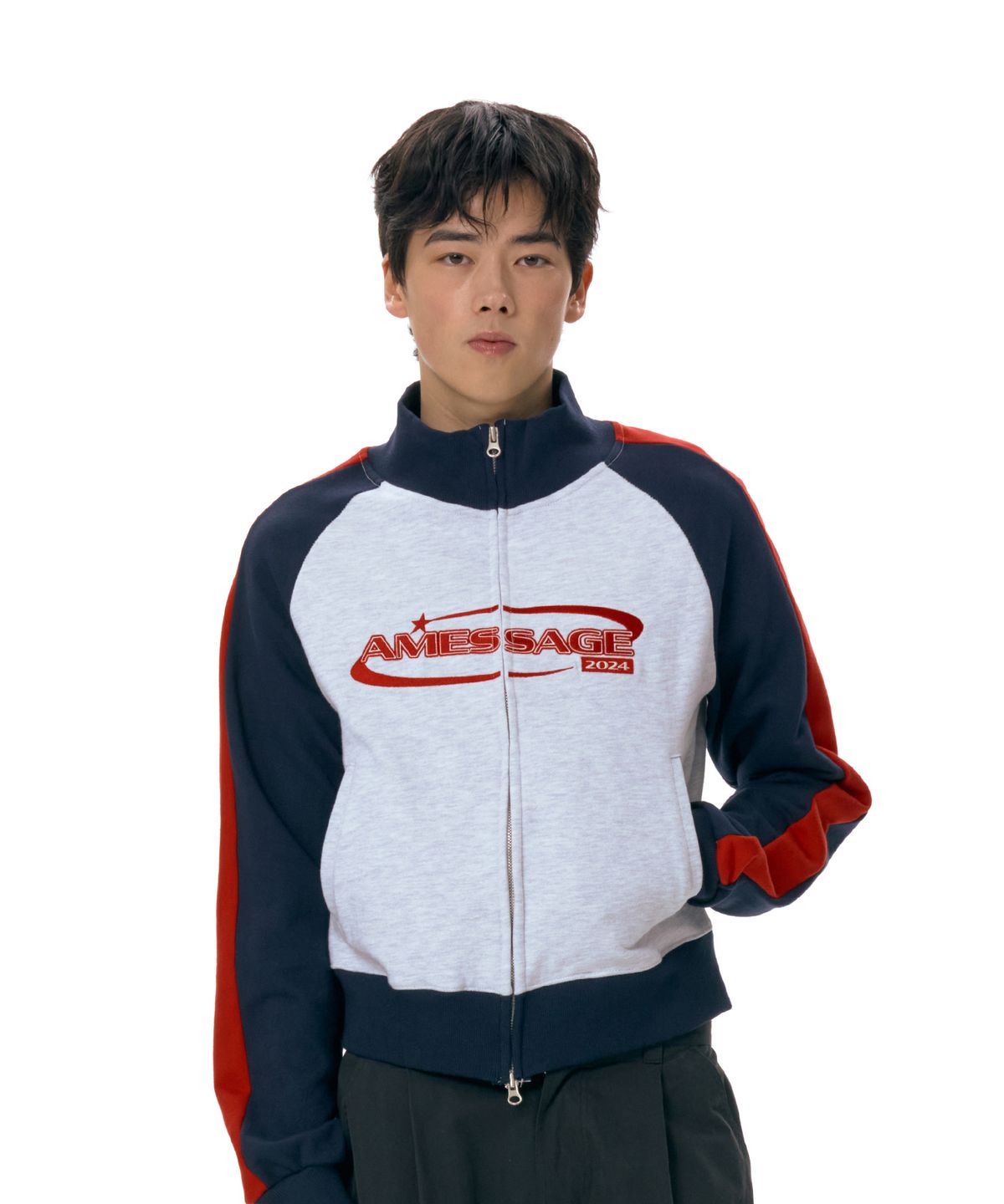 아메스 월드와이드(AMES-WORLDWIDE) SLEEVE LINE TRACK ZIPUP GREY