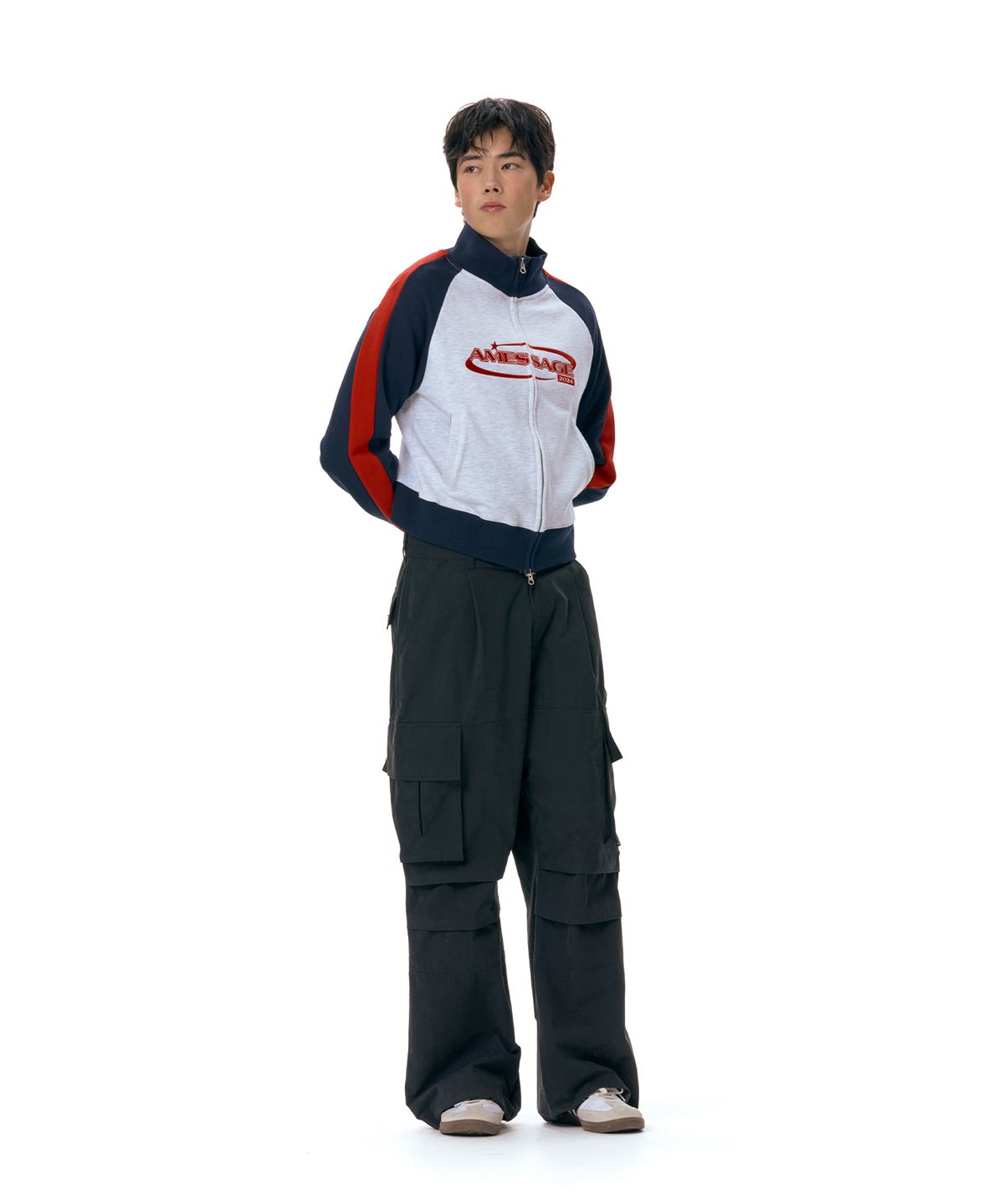 아메스 월드와이드(AMES-WORLDWIDE) SLEEVE LINE TRACK ZIPUP GREY