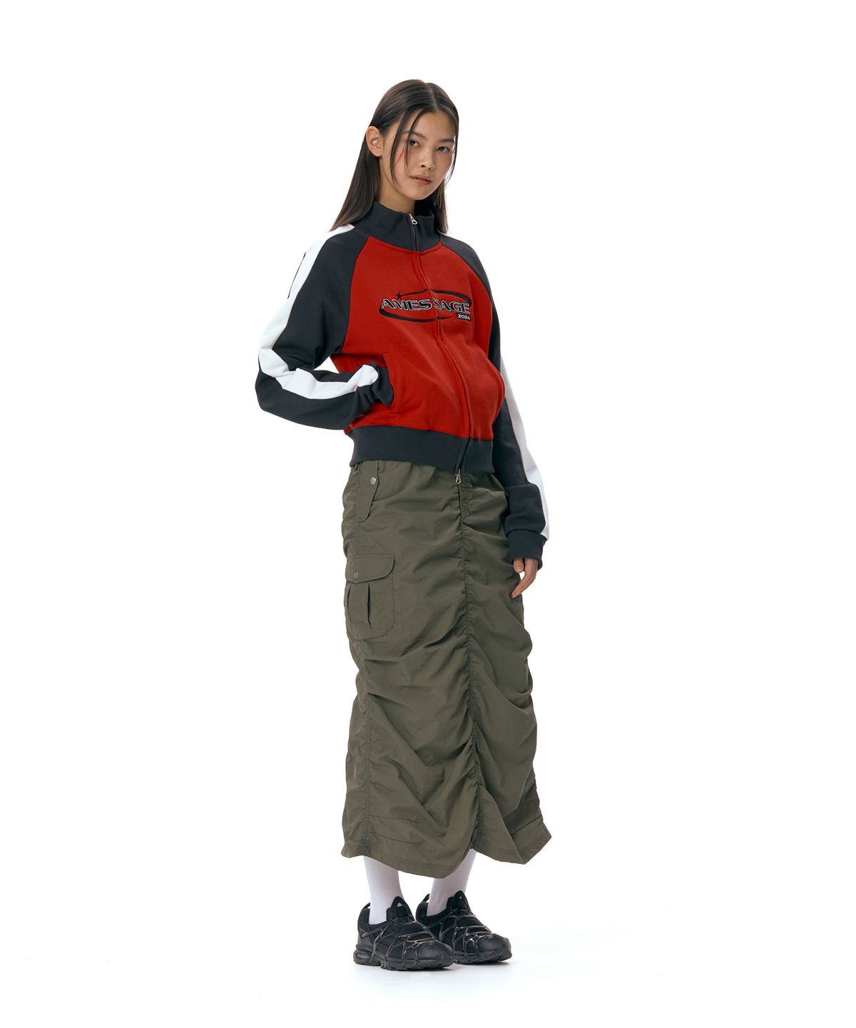 아메스 월드와이드(AMES-WORLDWIDE) SLEEVE LINE TRACK ZIPUP RED (AM2ESUM481A)