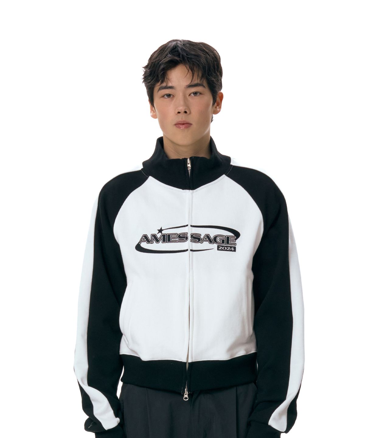 아메스 월드와이드(AMES-WORLDWIDE) SLEEVE LINE TRACK ZIPUP WHITE